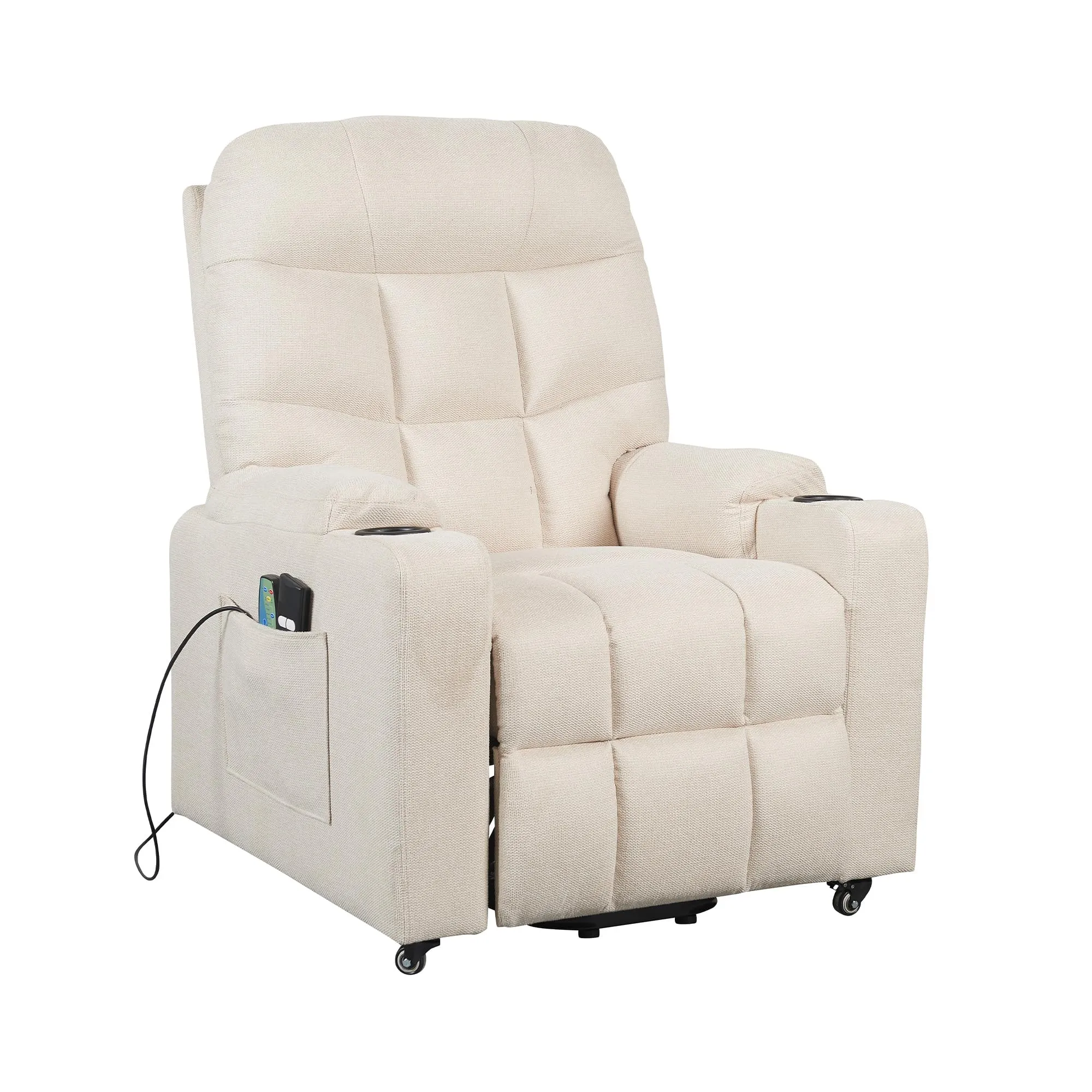 Poltrone Italia Patty 2 Poltrona Relax Elettrica 2 Motori con Riscaldamento, Vibromassaggio e Kit 4 Ruote, Beige - immagine 1