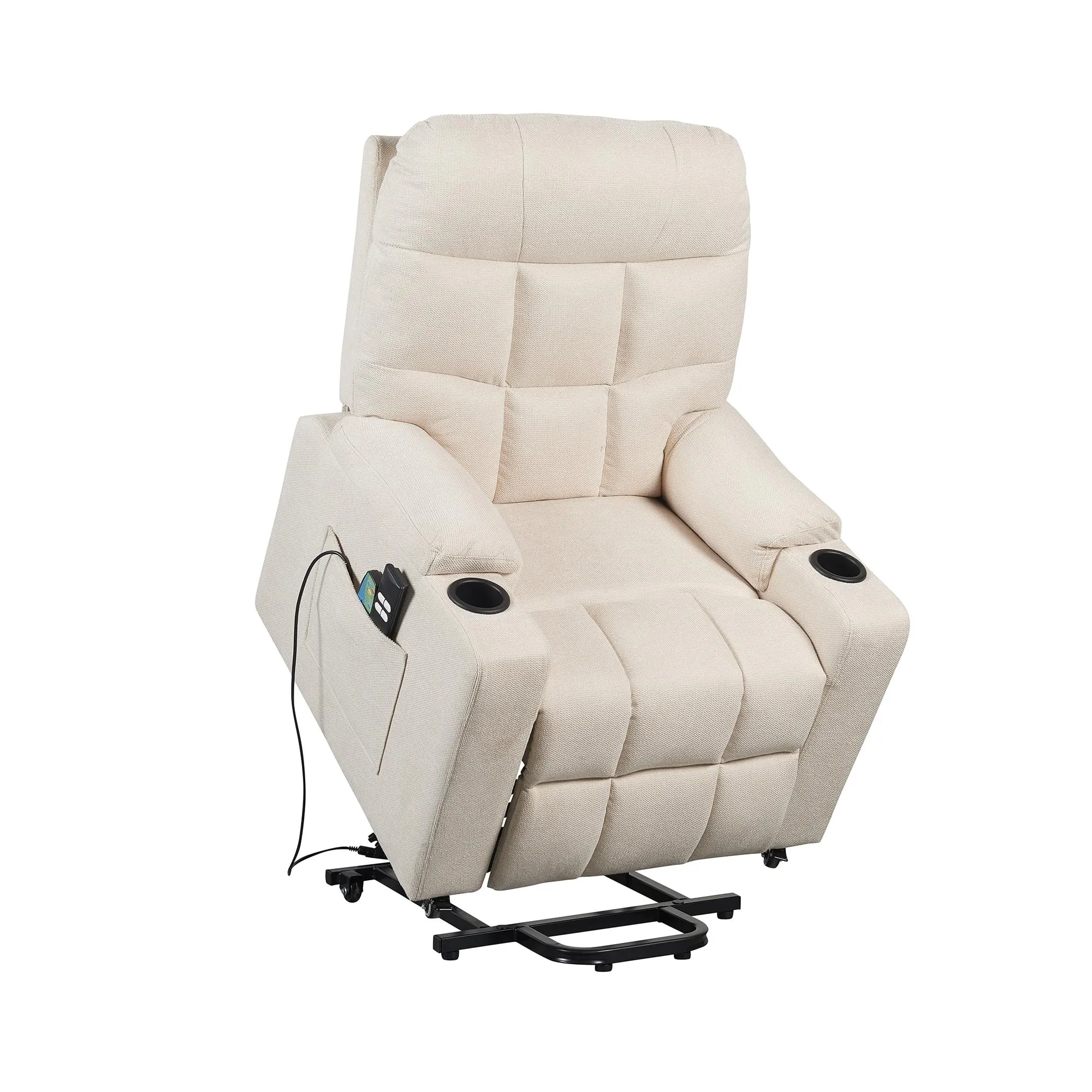 Poltrone Italia Patty 2 Poltrona Relax Elettrica 2 Motori con Riscaldamento, Vibromassaggio e Kit 4 Ruote, Beige - immagine 2