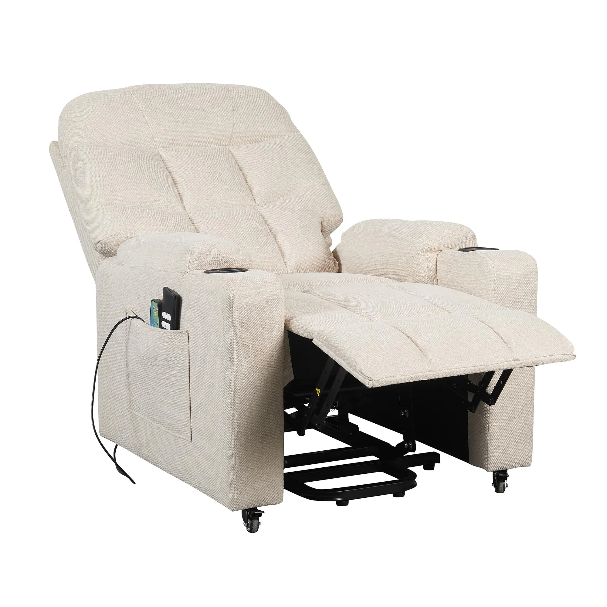 Poltrone Italia Patty 2 Poltrona Relax Elettrica 2 Motori con Riscaldamento, Vibromassaggio e Kit 4 Ruote, Beige - immagine 4