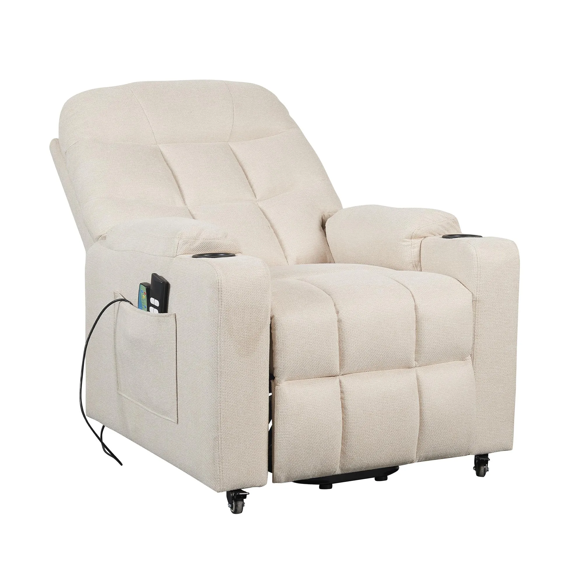 Poltrone Italia Patty 2 Poltrona Relax Elettrica 2 Motori con Riscaldamento, Vibromassaggio e Kit 4 Ruote, Beige - immagine 5