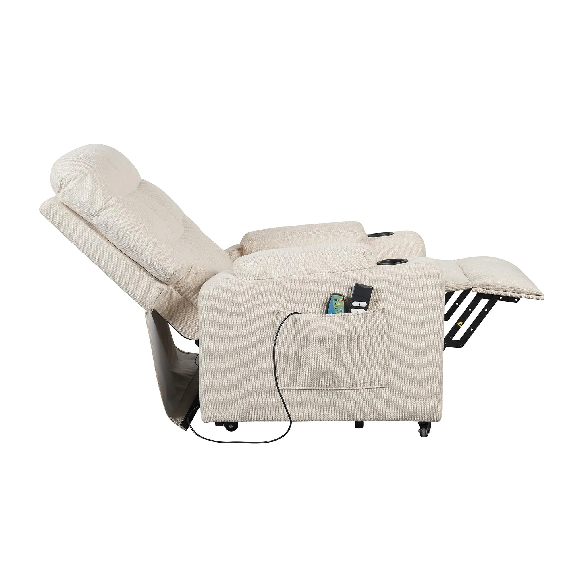Poltrone Italia Patty 2 Poltrona Relax Elettrica 2 Motori con Riscaldamento, Vibromassaggio e Kit 4 Ruote, Beige - immagine 6