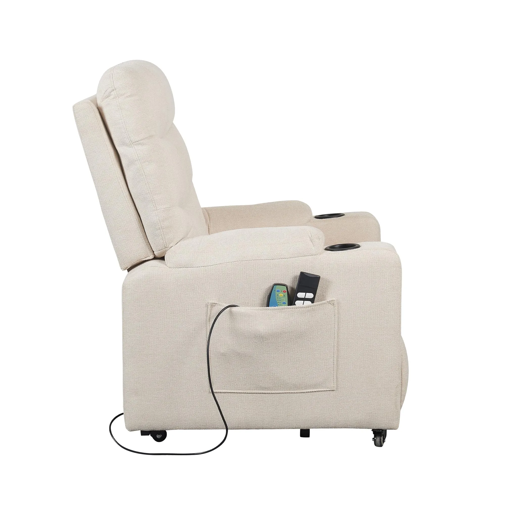 Poltrone Italia Patty 2 Poltrona Relax Elettrica 2 Motori con Riscaldamento, Vibromassaggio e Kit 4 Ruote, Beige - immagine 7