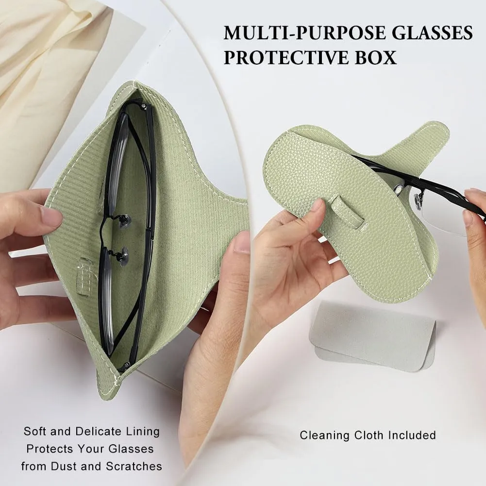 BUTBU Custodia Occhiali Morbida in Pelle PU, Grigio - immagine 5