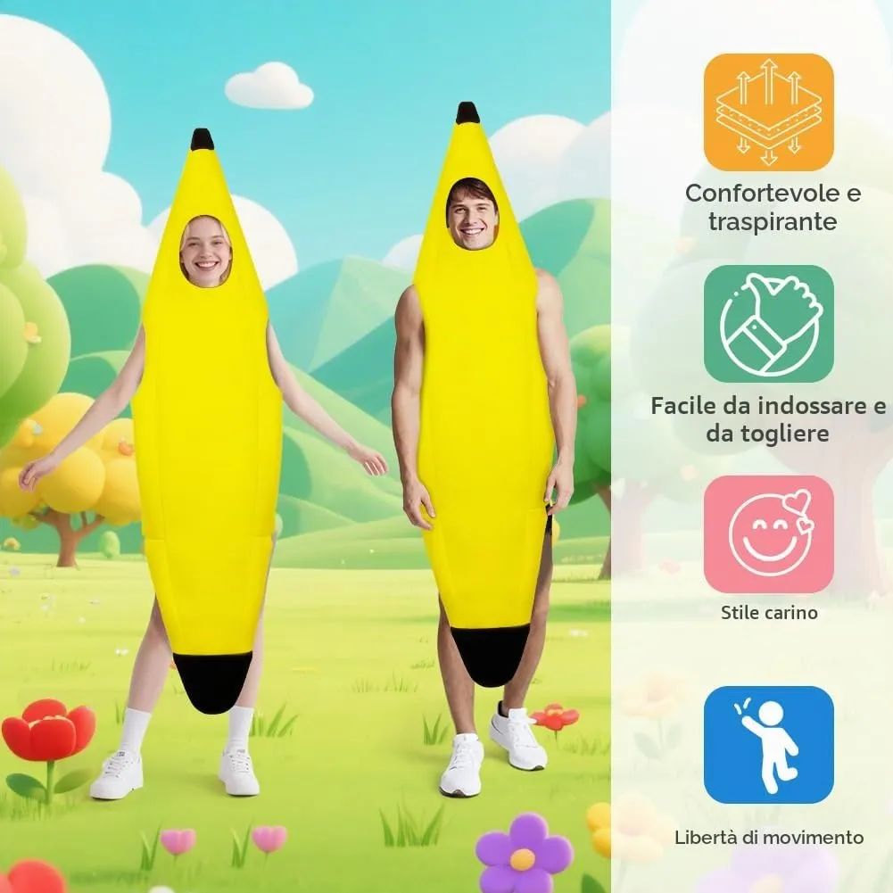 AYBUY Costume da Banana per Adulti, Unisex - immagine 4