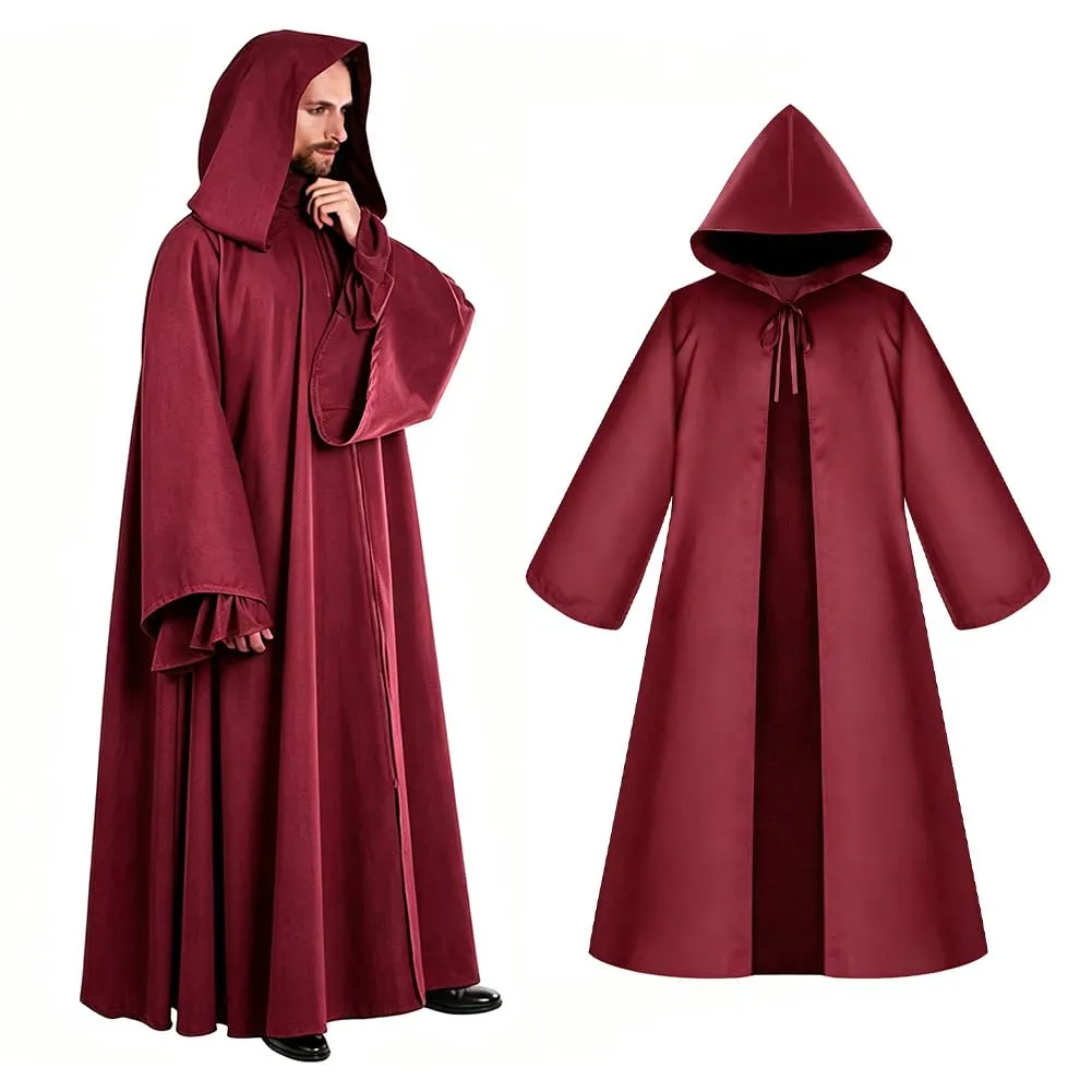 AOOWU Mantello con Cappuccio Lungo Unisex, Bordeaux (XXL) - immagine 9