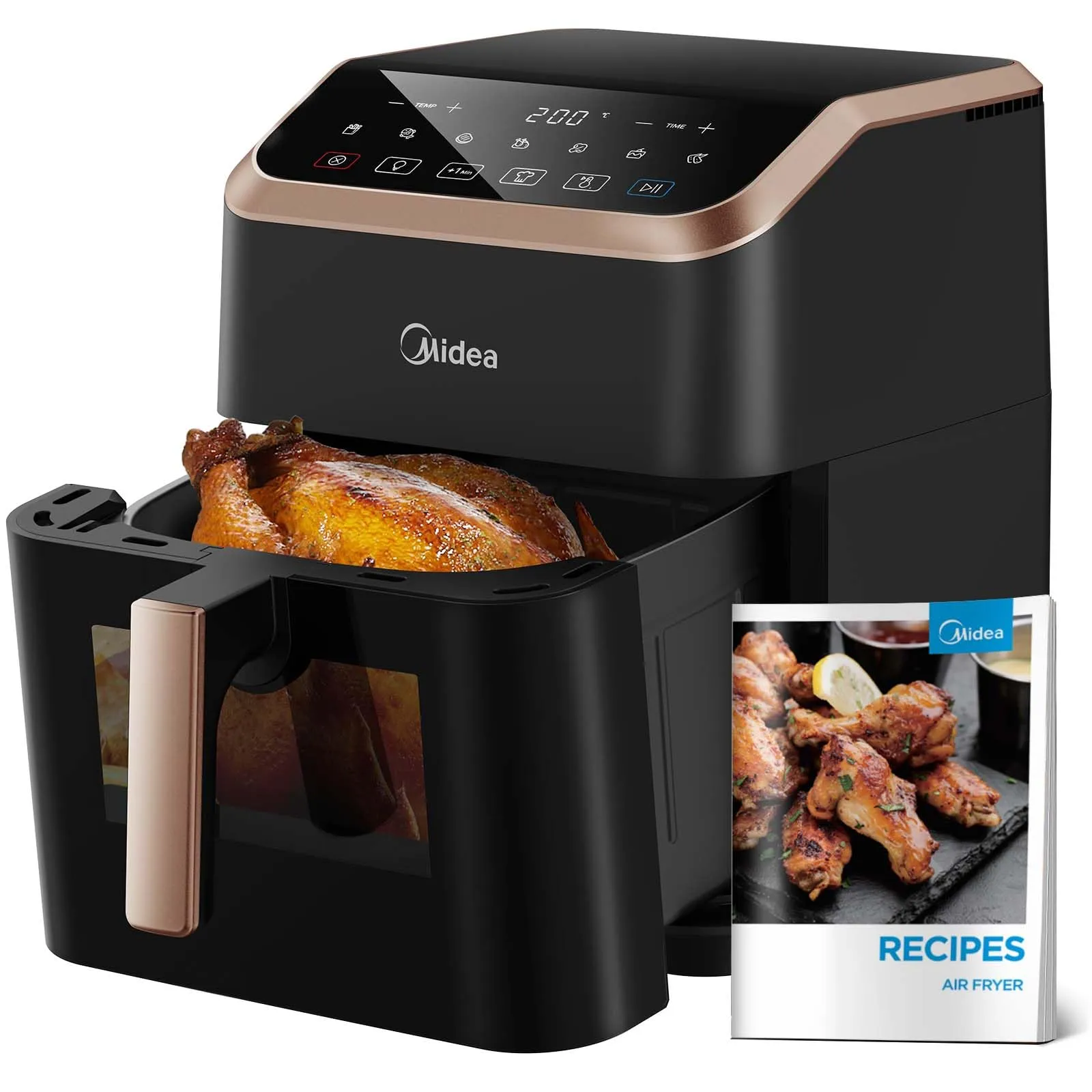 Midea Friggitrice ad Aria 1800W 7L MAD70F9APKV Nero - immagine 1
