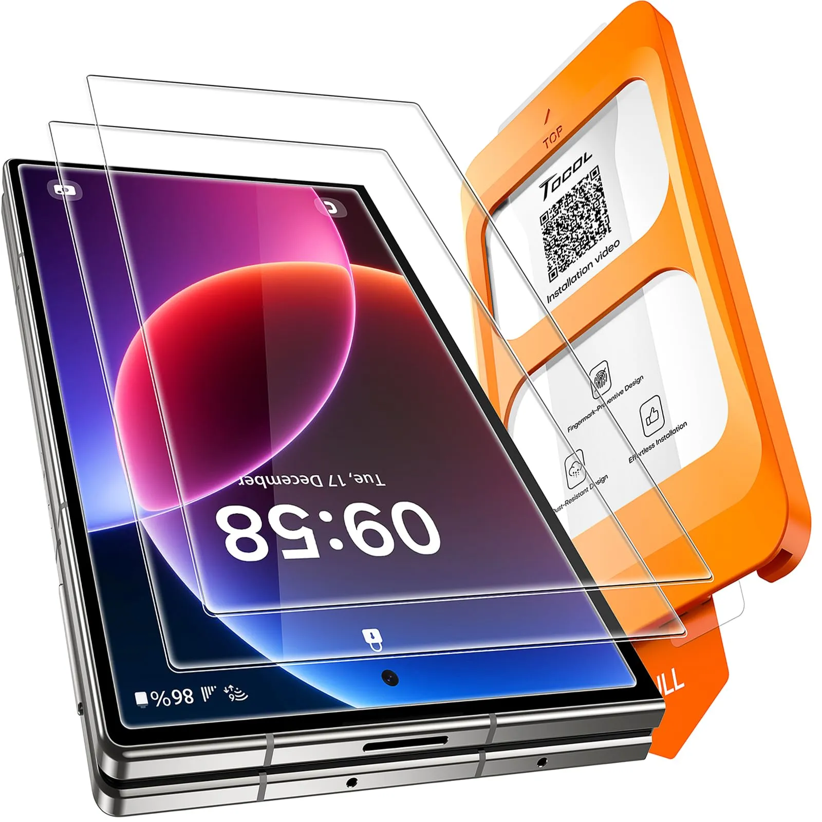 TOCOL Pellicola in Vetro Temperato per Samsung Galaxy Z Fold 8 - immagine 1