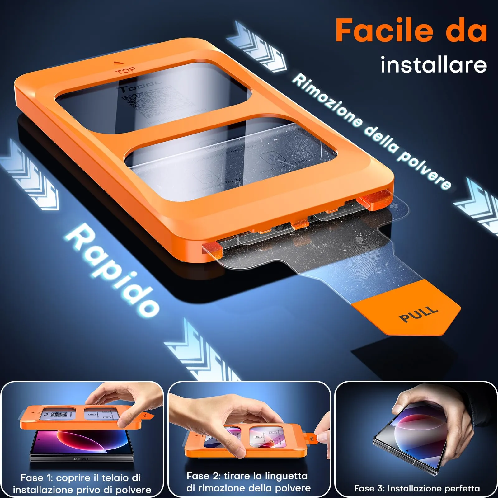 TOCOL Pellicola in Vetro Temperato per Samsung Galaxy Z Fold 8 - immagine 6