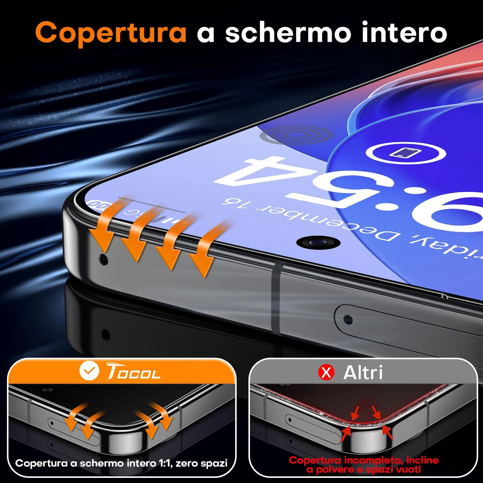 TOCOL Pellicola in Vetro Temperato per Google Pixel 11 Pro, 2 Pezzi - immagine 4