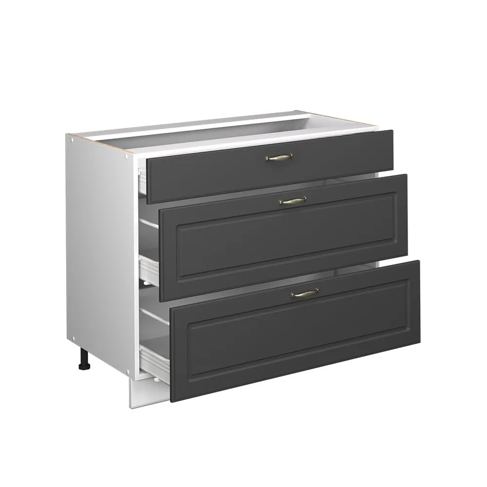 Vicco Fame-Line Mobiletto base per cucina Antracite country/Bianco 100 cm - immagine 6