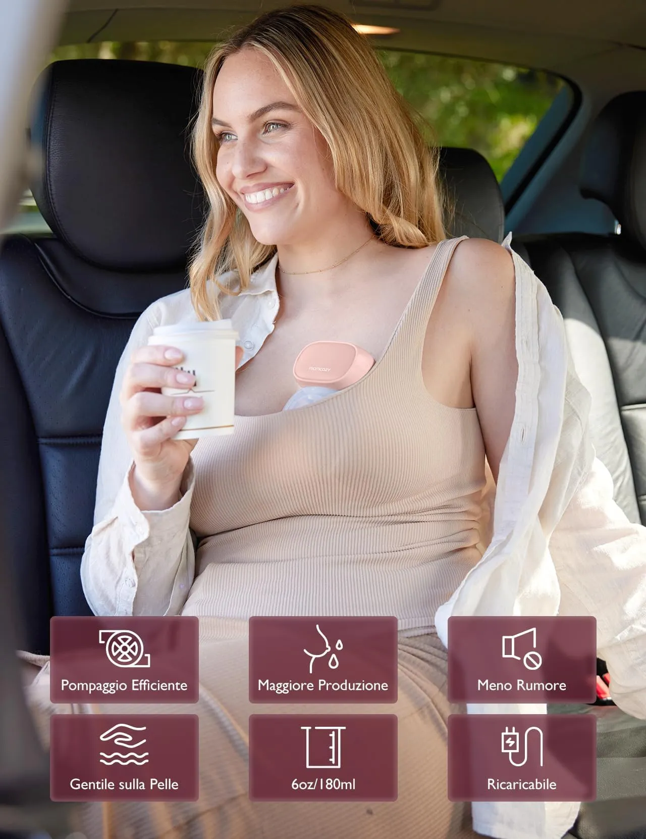 Momcozy S9 Pro Tiralatte Elettrico Indossabile Mani Libere 24mm 285mmHg - immagine 6