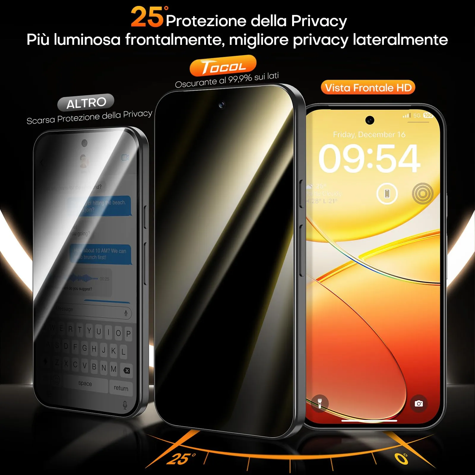 TOCOL Privacy Pellicola per Google Pixel 11 Pro XL - immagine 2