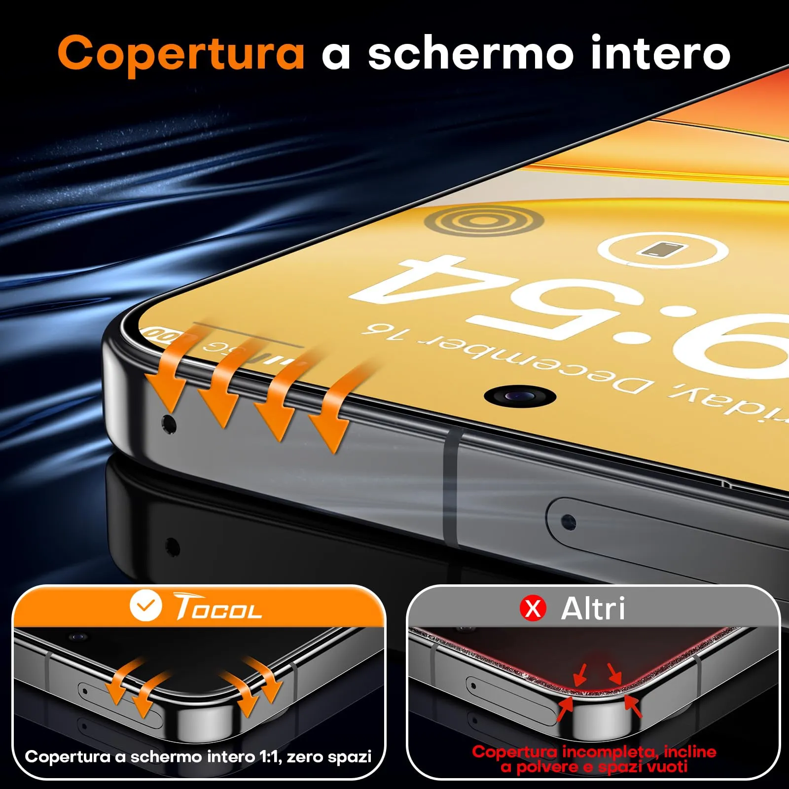 TOCOL Pellicola in Vetro Temperato per Google Pixel 11 Pro XL, 2 Pezzi - immagine 4