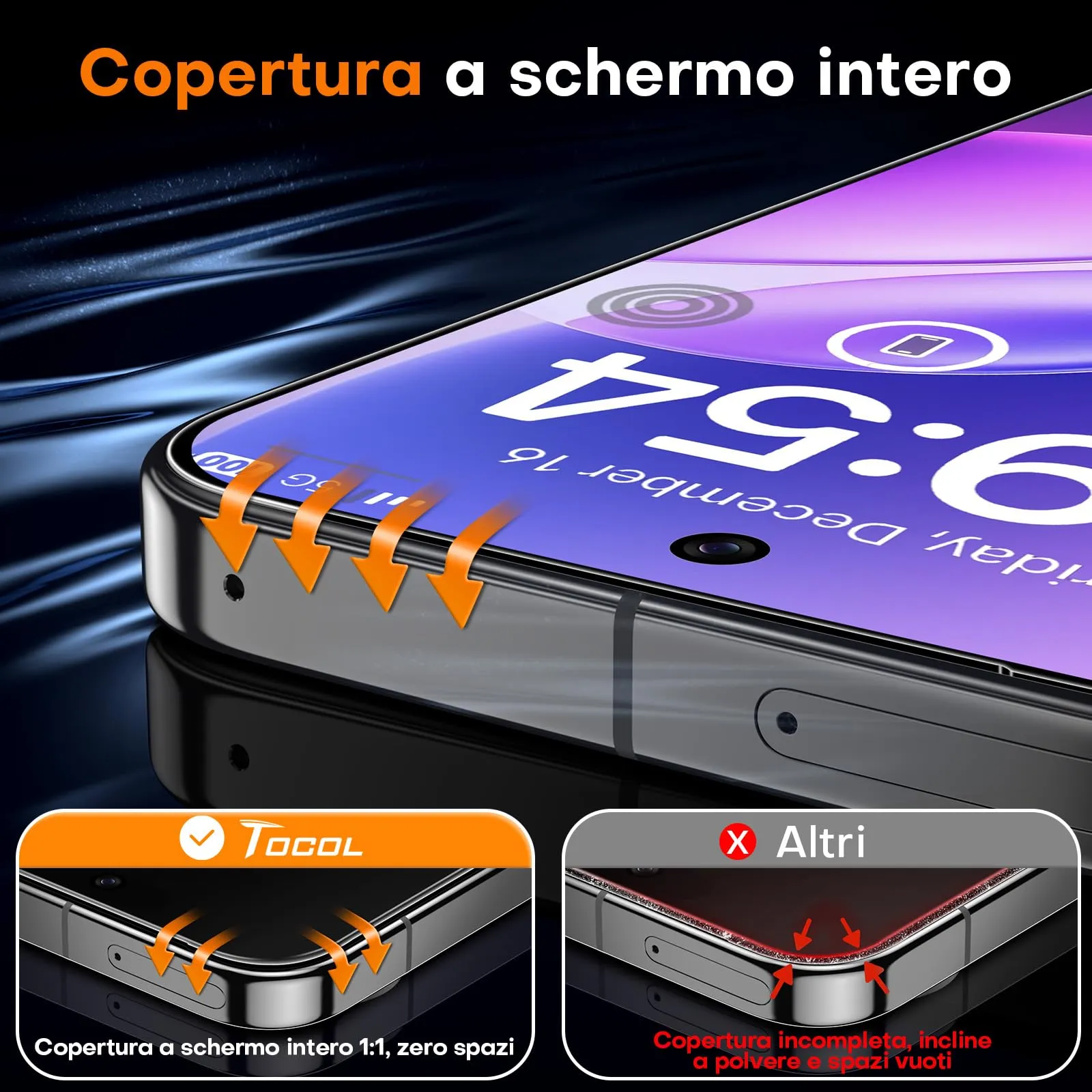 TOCOL Pellicola in Vetro Temperato per Google Pixel 11, 2 Pezzi - immagine 4