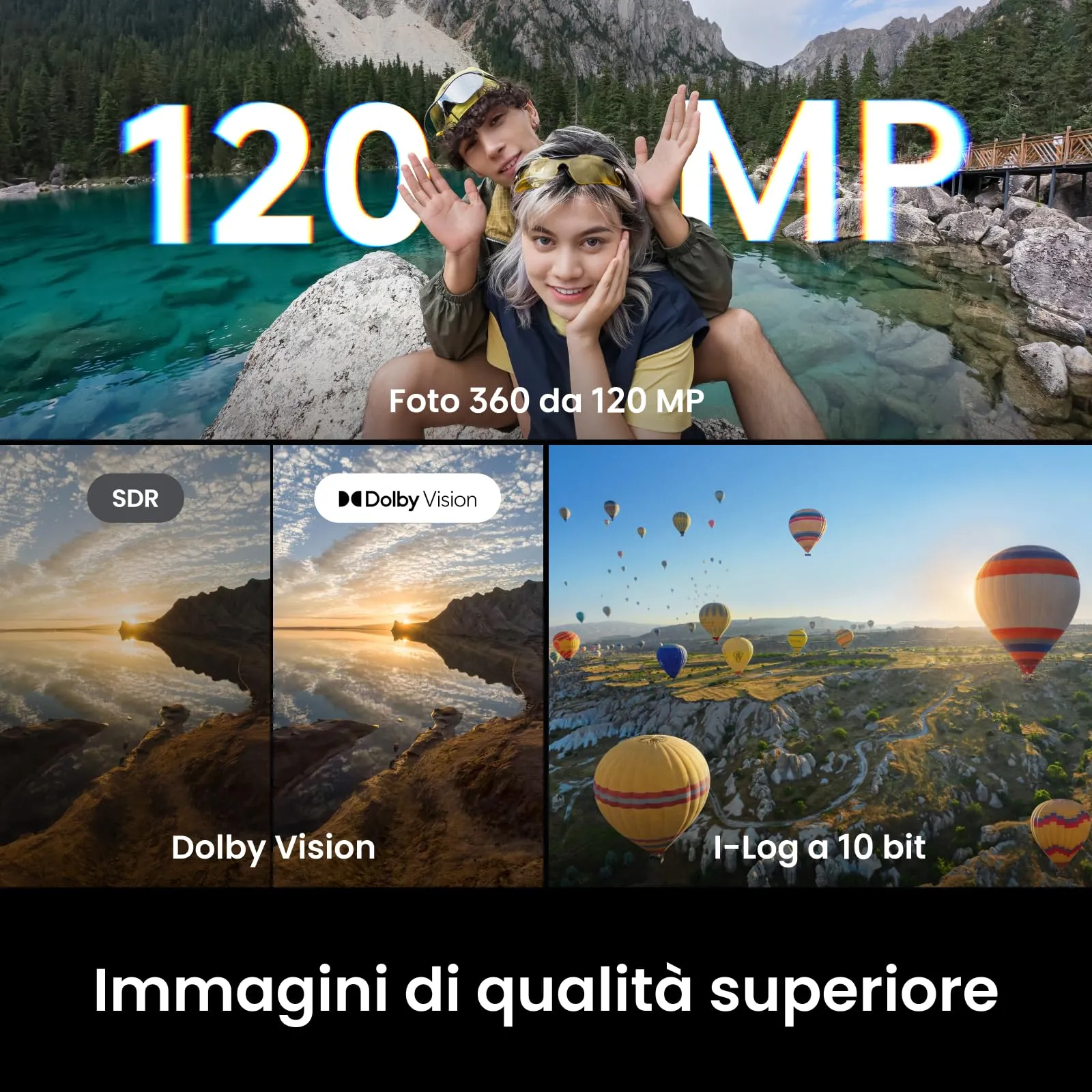 Insta360 X6 Action Cam 360 8K con sensori da 1/1,1", Nero - immagine 6
