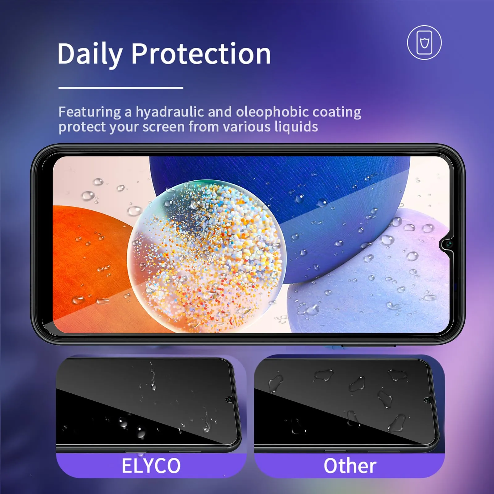 ELYCO Vetro Temperato Privacy per Samsung Galaxy A14 4G/5G, 2 Pezzi - immagine 4