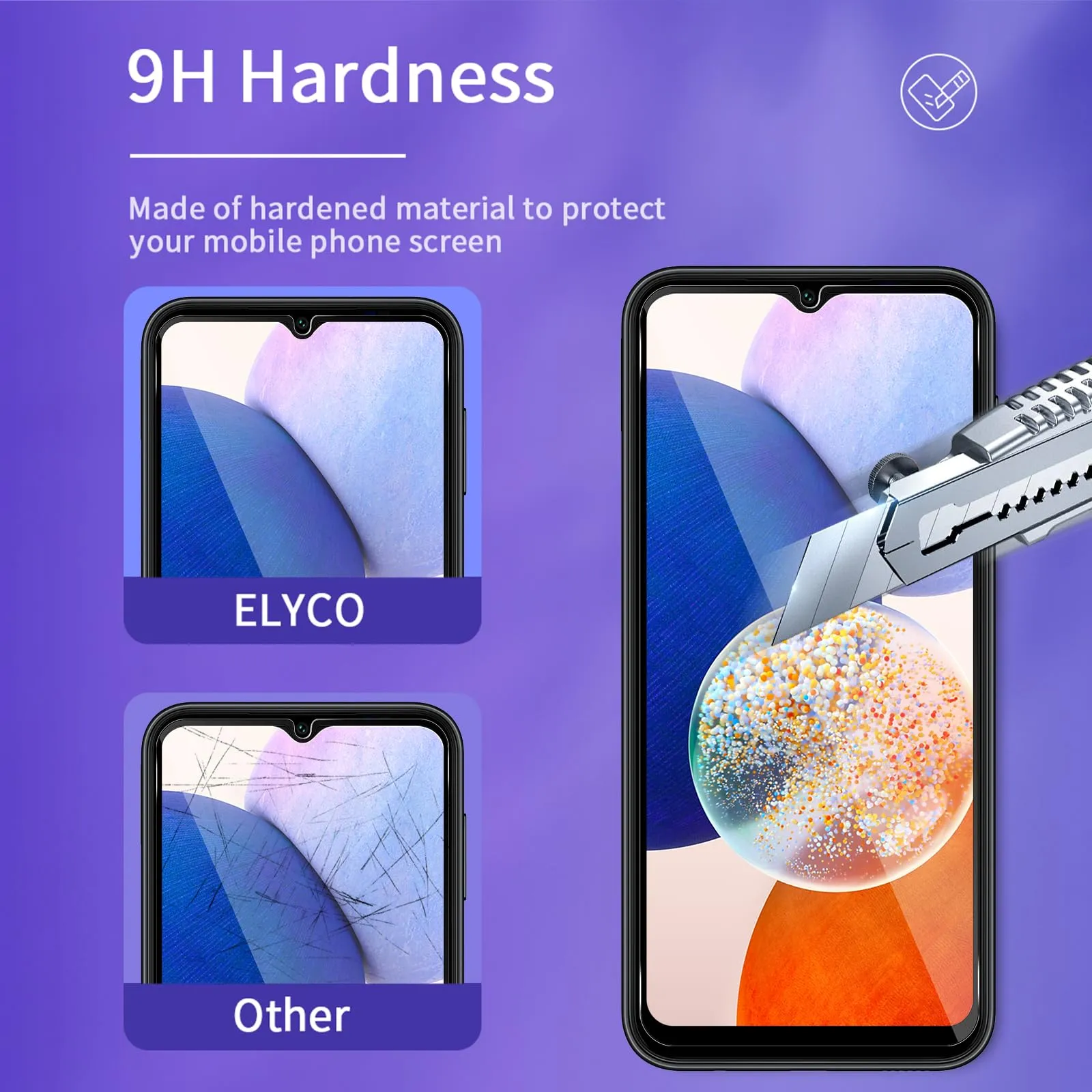 ELYCO Vetro Temperato Privacy per Samsung Galaxy A14 4G/5G, 2 Pezzi - immagine 5