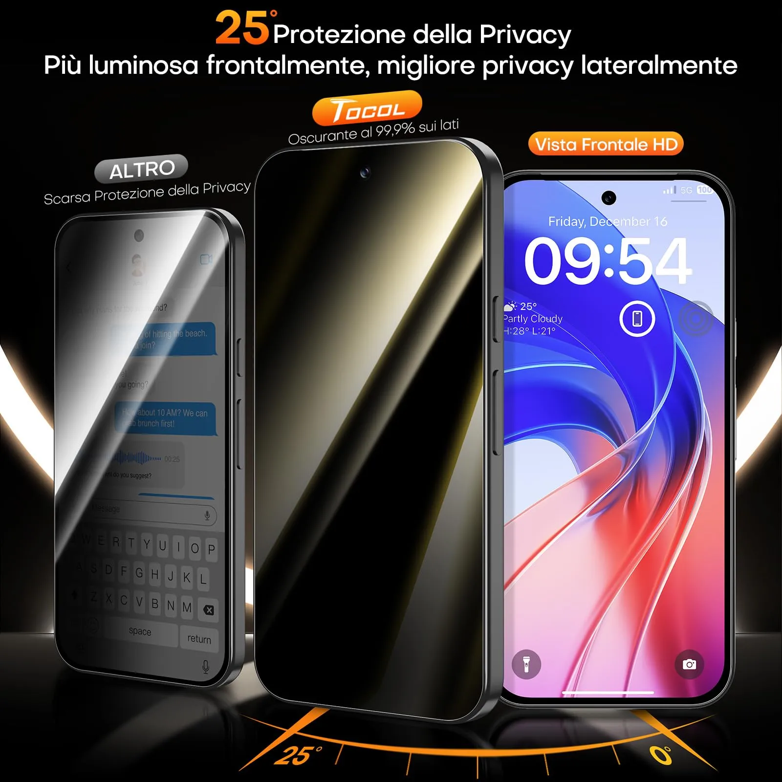 TOCOL Privacy Pellicola per Google Pixel 11 Pro - immagine 2
