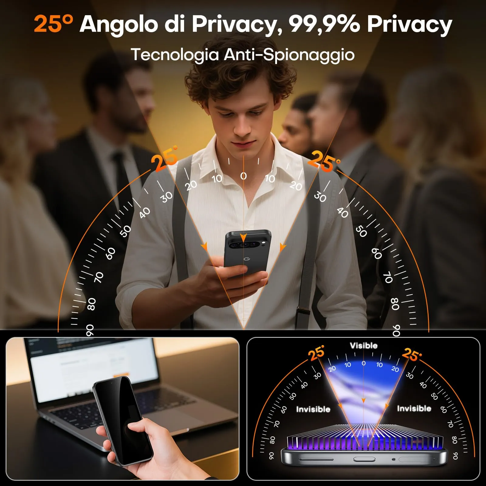 TOCOL Privacy Pellicola per Google Pixel 11 Pro - immagine 3
