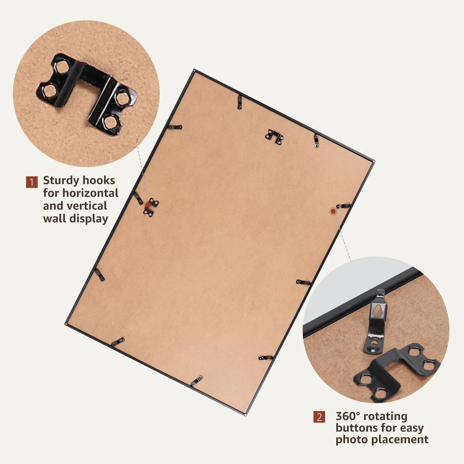 Giftgarden Cornice in Alluminio Spazzolato Nero, A2, Set da 1 - immagine 7