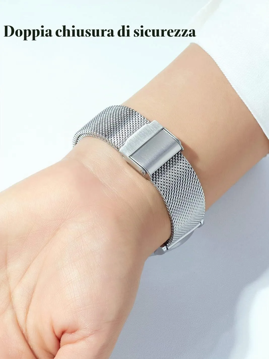 HANNAH MARTIN Orologio da Polso Donna Ultra Sottile Quarzo in Acciaio Inossidabile T53 (Quadrante Bianco, Cinturino Argento) - immagine 5