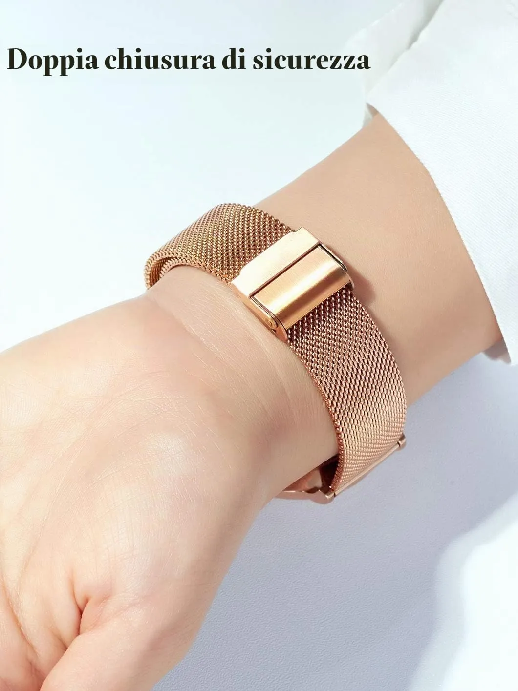 Hannah Martin Orologio da Polso Donna Ultra Sottile Quarzo Acciaio Inossidabile T53 Quadrante Bianco Cinturino Oro Rosa 2 - immagine 4