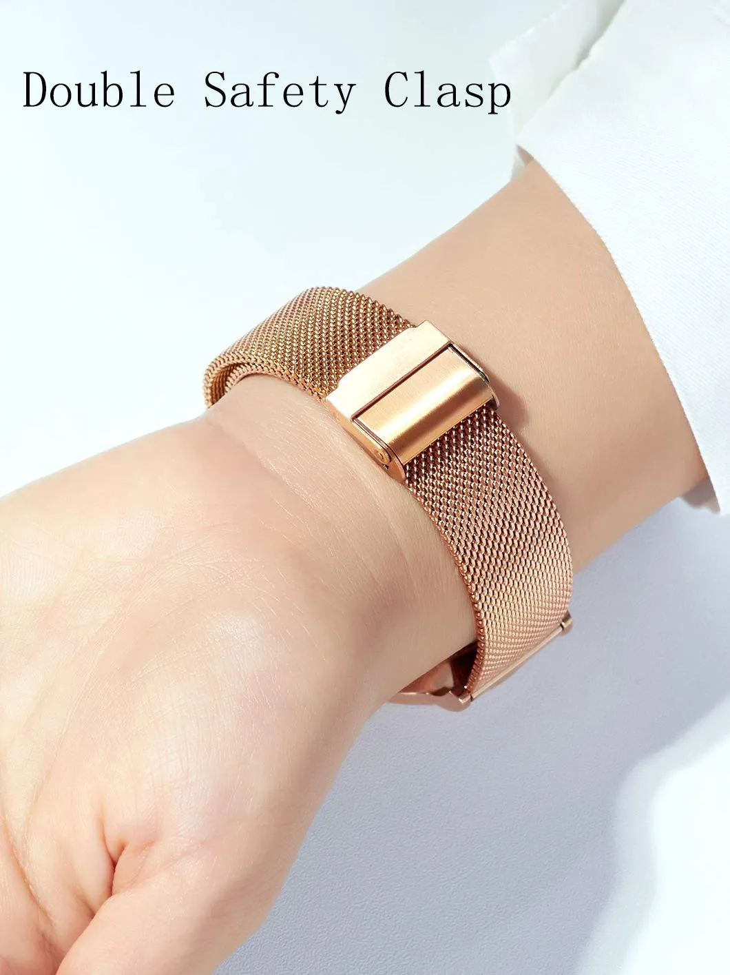 Hannah Martin Orologio da Polso Donna Ultra Sottile Quarzo Acciaio Inossidabile T53 - Quadrante Bianco, Cinturino Oro Rosa - immagine 6