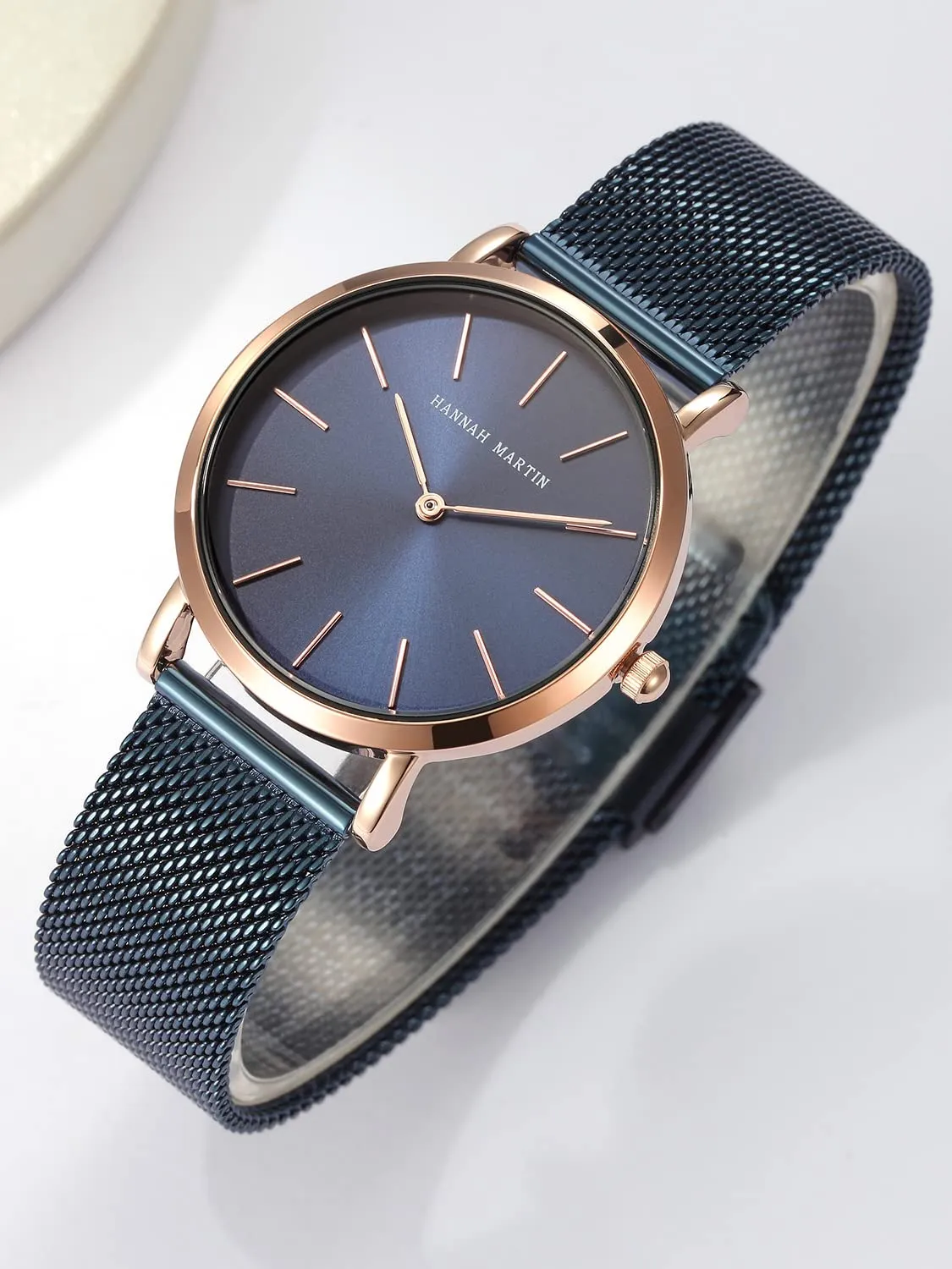 HANNAH MARTIN Orologio da Polso Donna Ultra Sottile Quarzo Acciaio Inossidabile TZCL36WFLNK - immagine 2