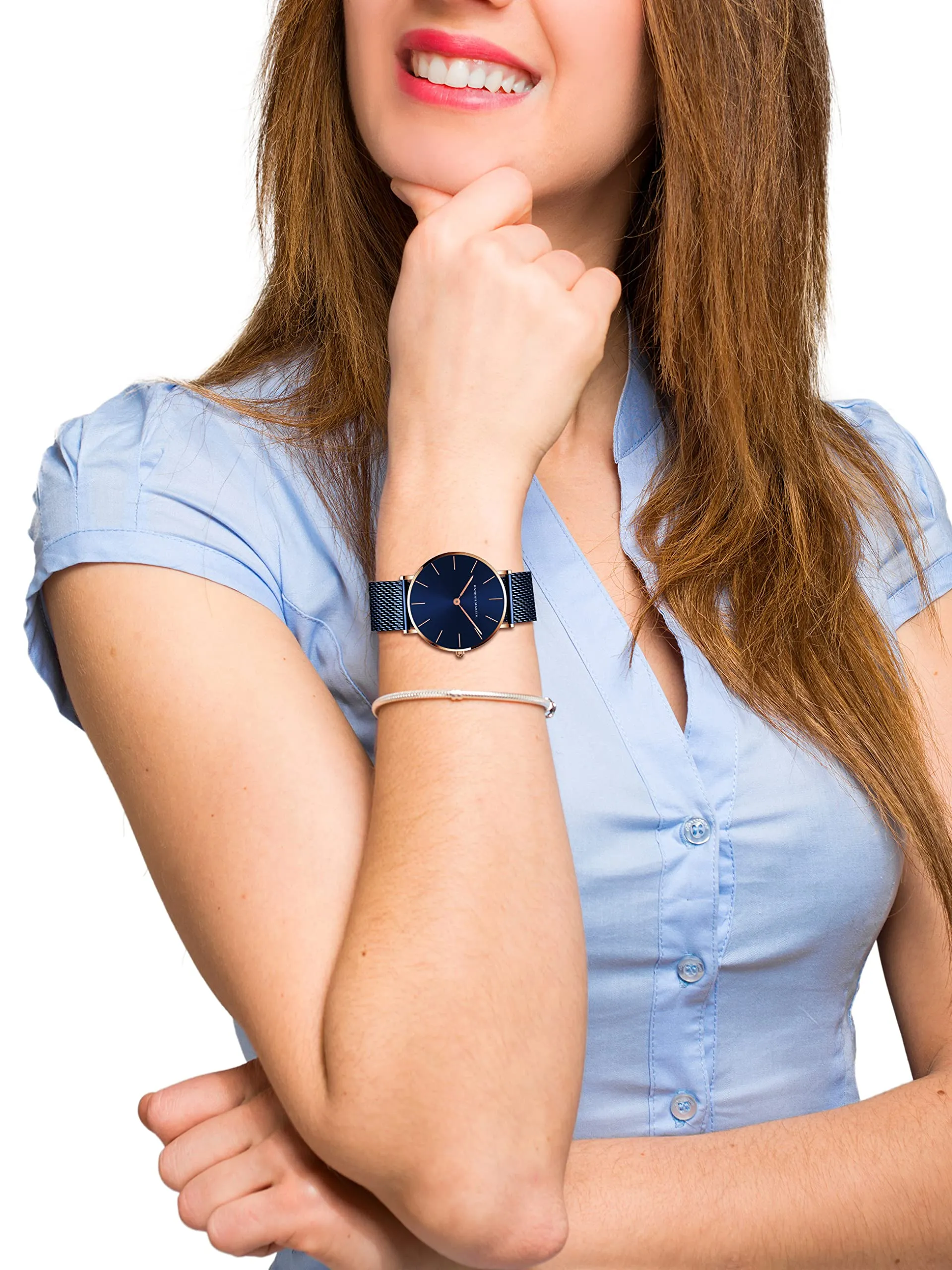 HANNAH MARTIN Orologio da Polso Donna Ultra Sottile Quarzo Acciaio Inossidabile TZCL36WFLNK - immagine 5