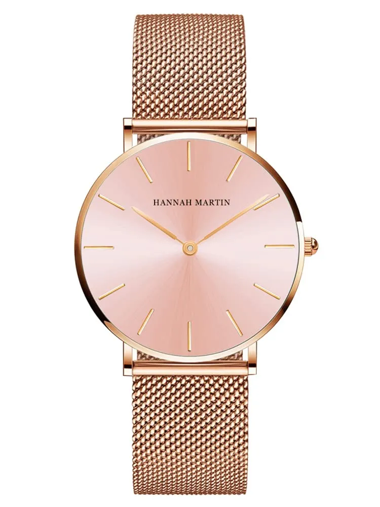 Hannah Martin Orologio da Polso Donna Ultra Sottile in Acciaio Inossidabile, Quarzo - immagine 1