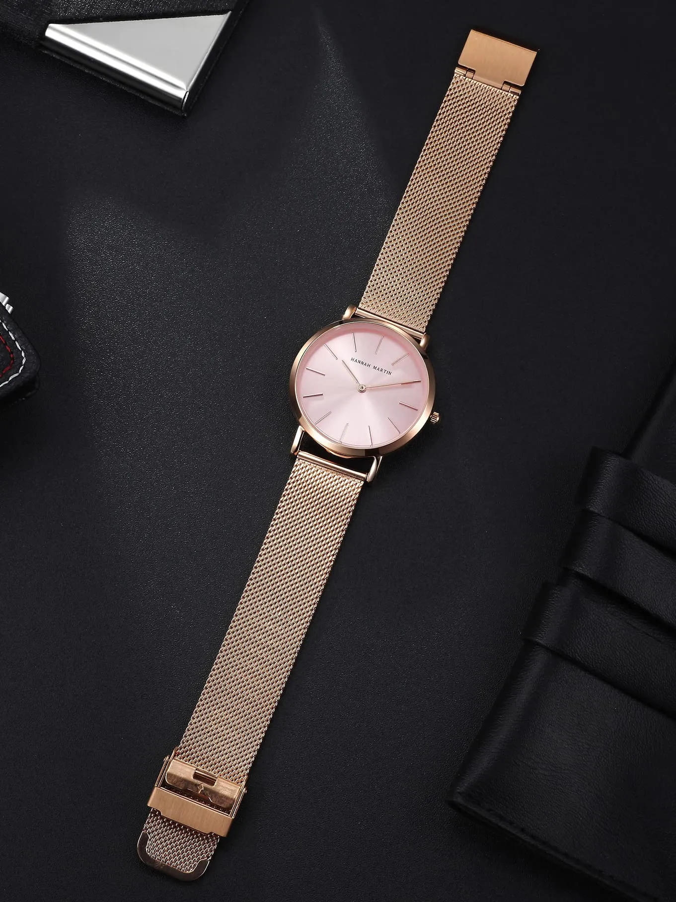 Hannah Martin Orologio da Polso Donna Ultra Sottile in Acciaio Inossidabile, Quarzo - immagine 4