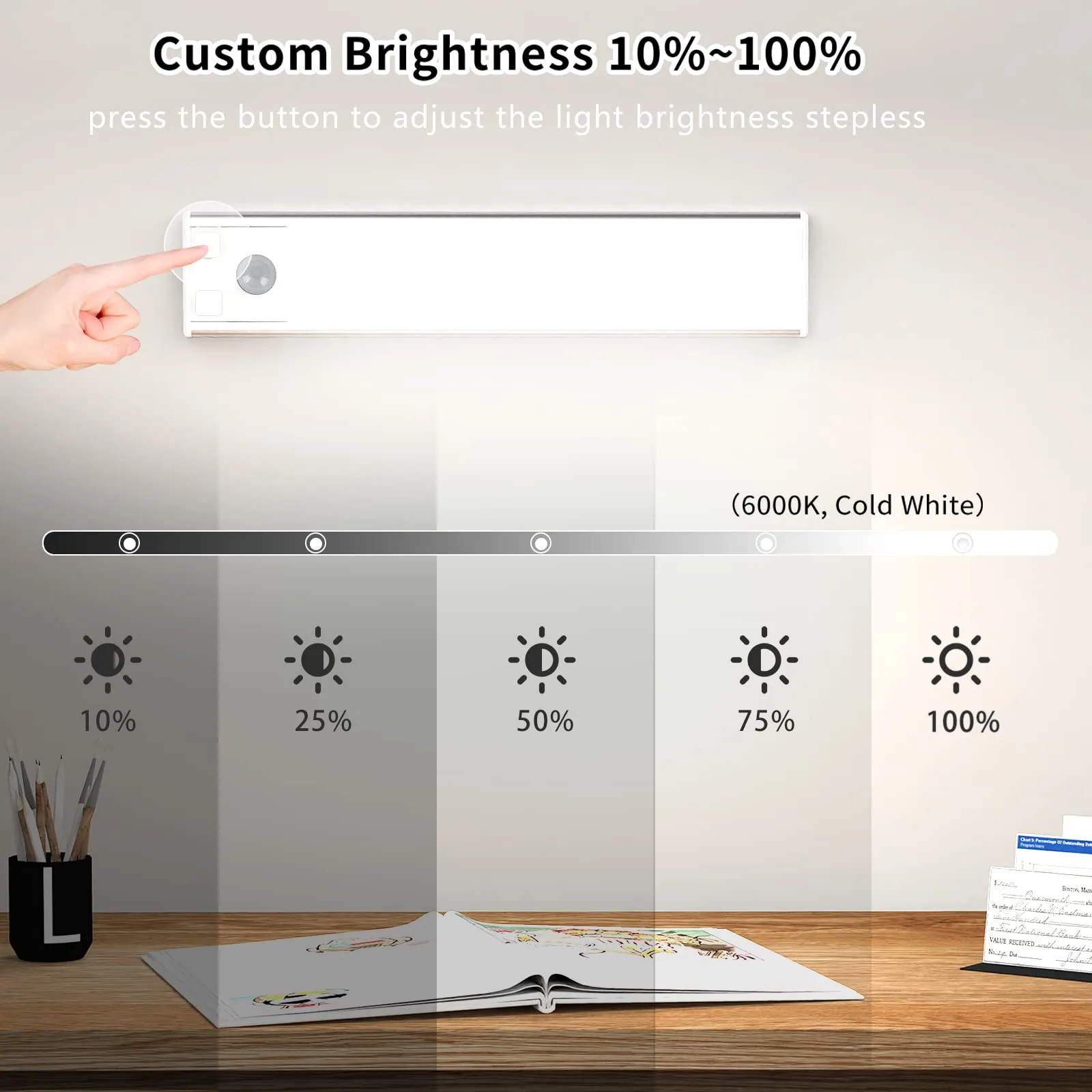 OUILA Luce Armadio LED con Sensore di Movimento, 20.5cm-2Pcs, GLS-C015 - immagine 4