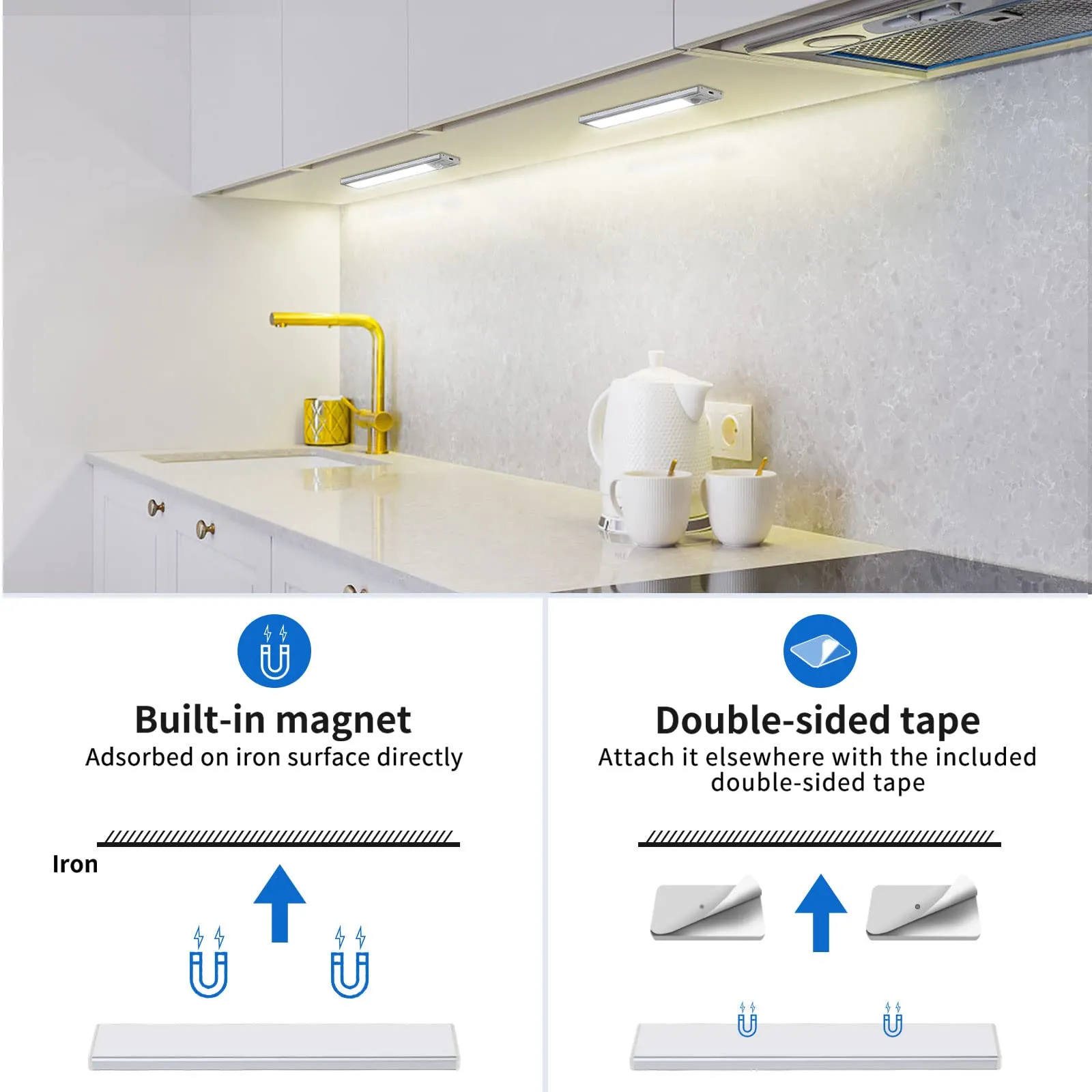 OUILA Luce Armadio LED con Sensore di Movimento, 20.5cm-2Pcs, GLS-C015 - immagine 6