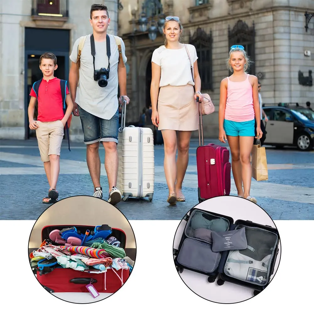 OSDUE Organizer Valigie, Set di 8 Cubi di Viaggio per Abbigliamento, Intimo e Calzature, Grigio - immagine 8
