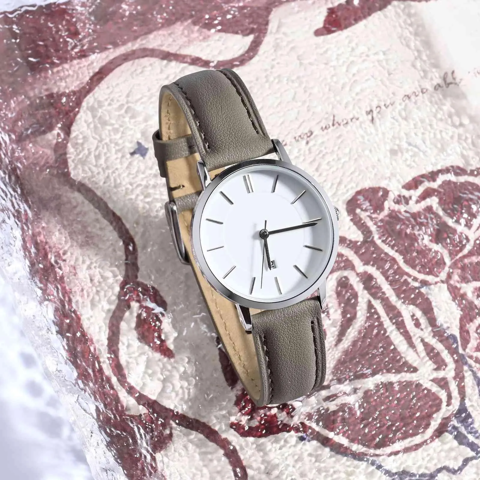 ANBEER Cinturino in Vera Pelle 12mm a Sgancio Rapido, Grigio Caldo con Fibbia Oro Rosa - immagine 5