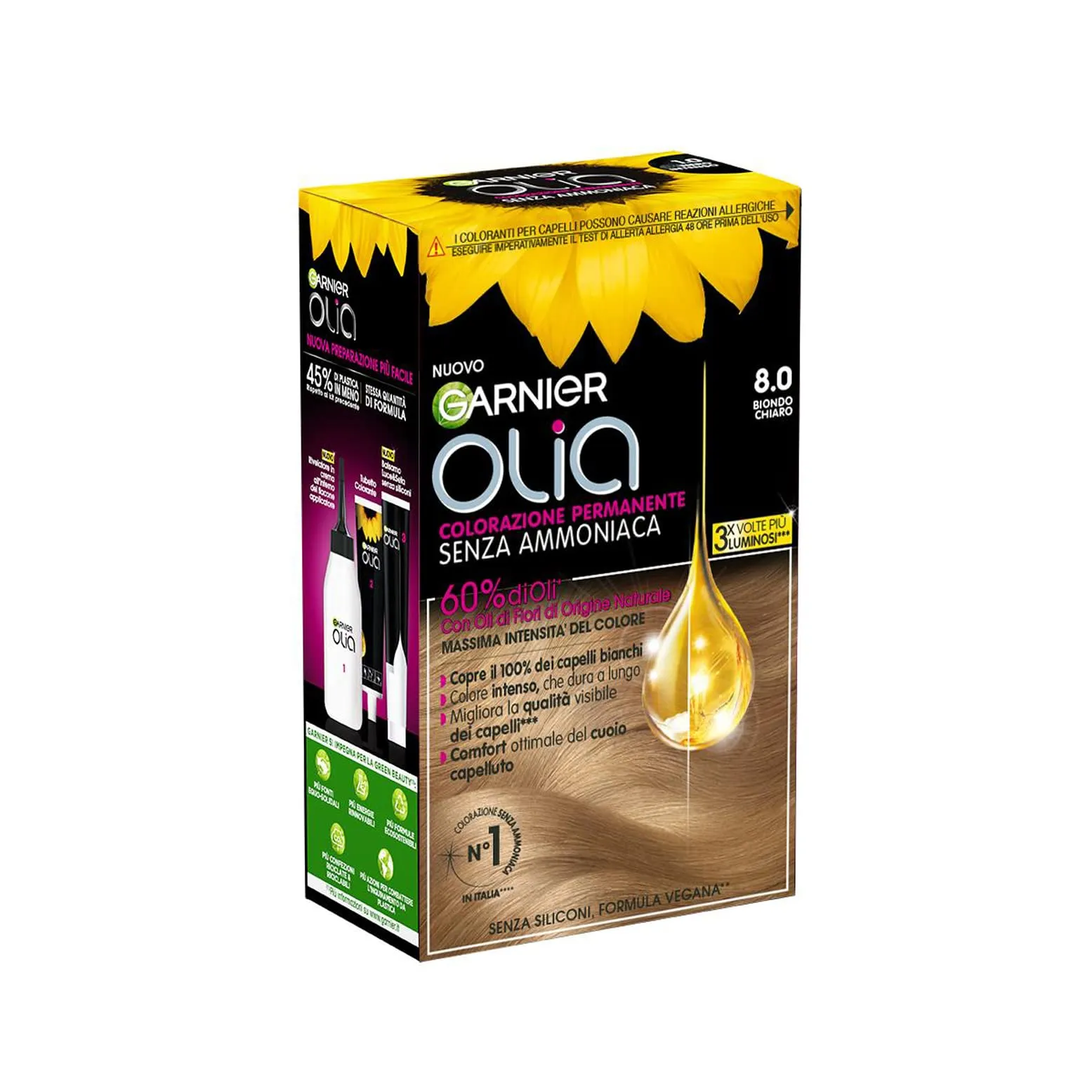 Garnier Olia Tinta Capelli Permanente Senza Ammoniaca, Biondo Chiaro - immagine 2
