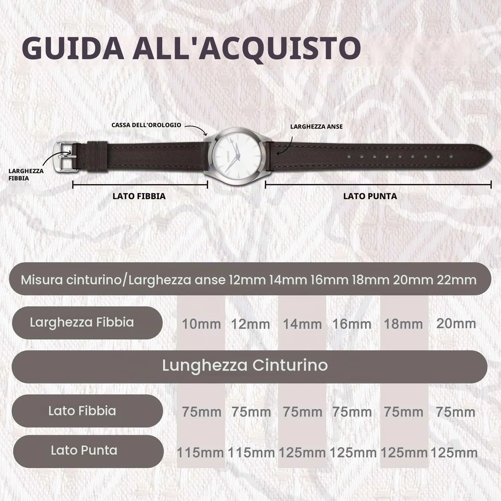 ANBEER Cinturino in Vera Pelle 20mm, Sgancio Rapido, Marrone Scuro con Fibbia Argentata - immagine 4