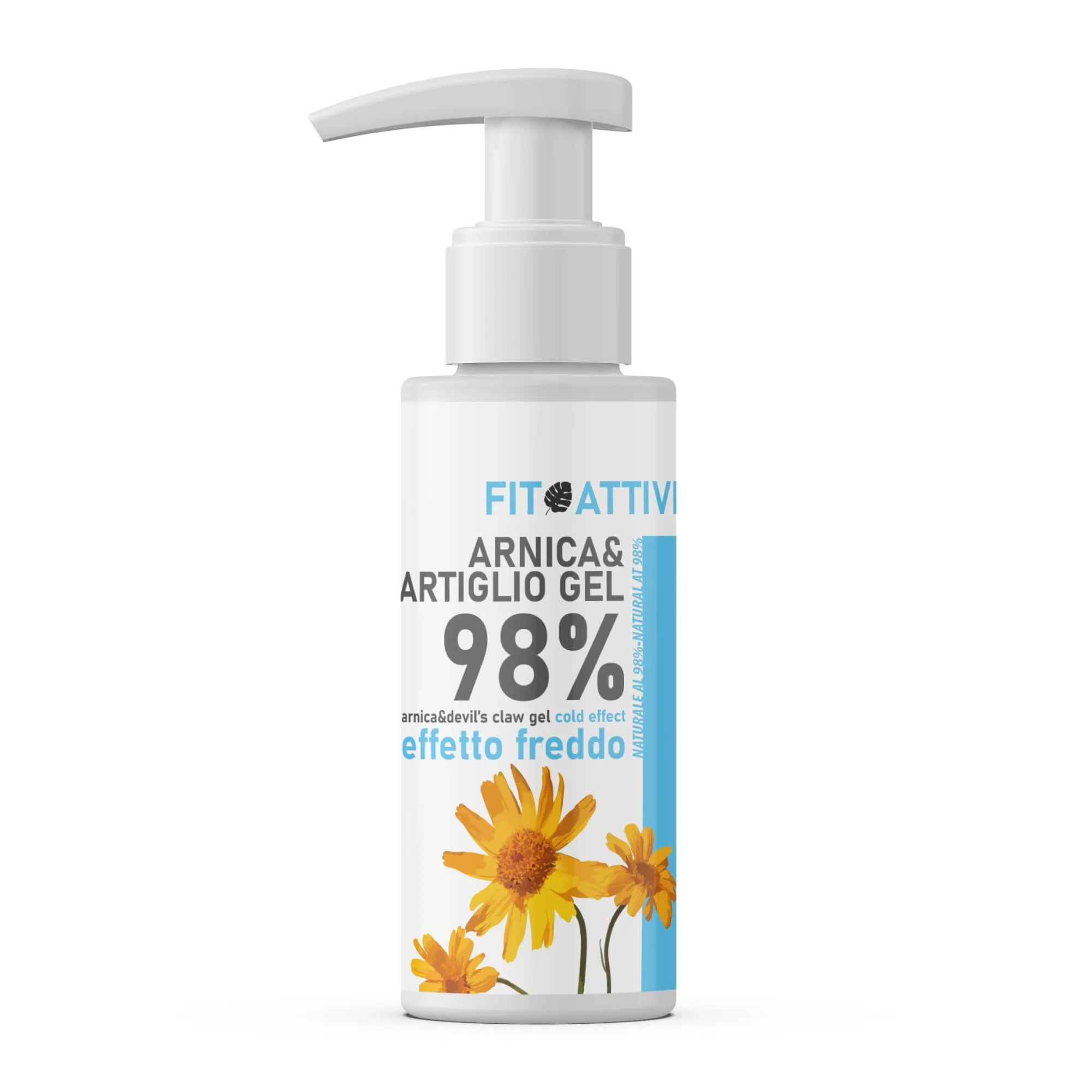 Fitoattivi Natura e Benessere Arnica e Artiglio del Diavolo Forte Effetto Freddo 98% Arnica, Vitamina E, Mentolo e Menta per Massaggi Locali, 100ml - immagine 1