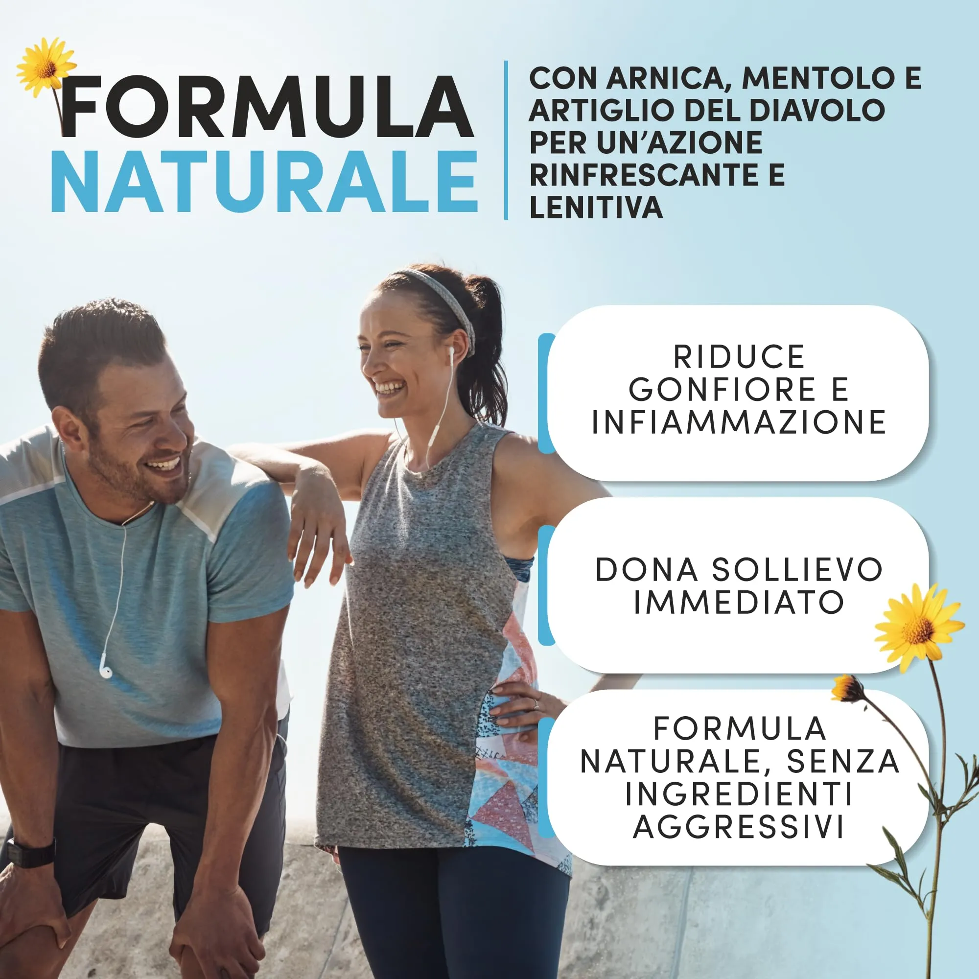 Fitoattivi Natura e Benessere Arnica e Artiglio del Diavolo Forte Effetto Freddo 98% Arnica, Vitamina E, Mentolo e Menta per Massaggi Locali, 100ml - immagine 2