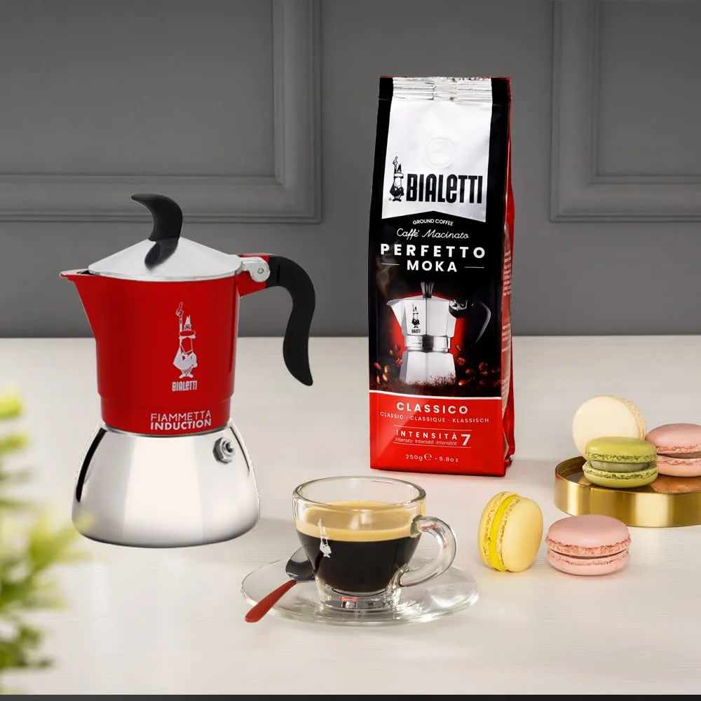 Bialetti Caffettiera Fiammetta Induction, 2 Tazze, Rosso - immagine 2