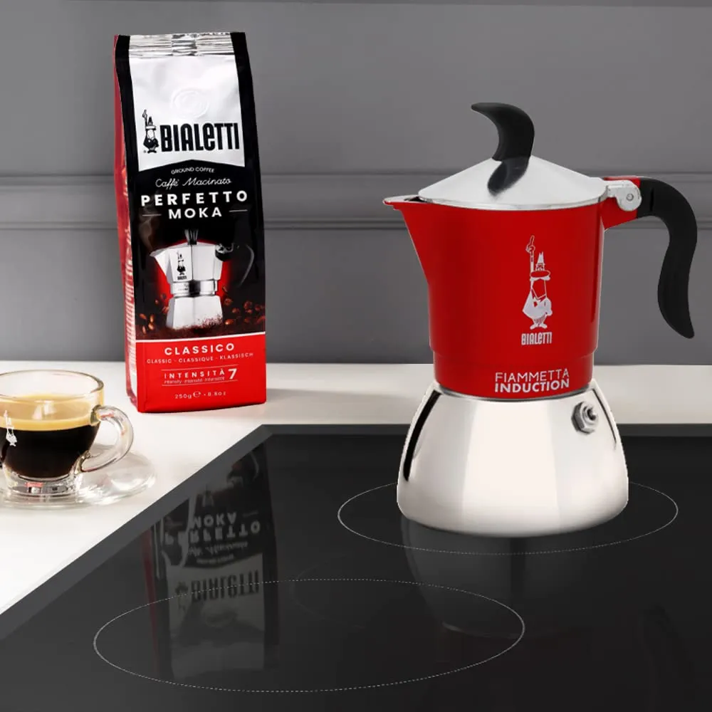 Bialetti Caffettiera Fiammetta Induction, 2 Tazze, Rosso - immagine 3