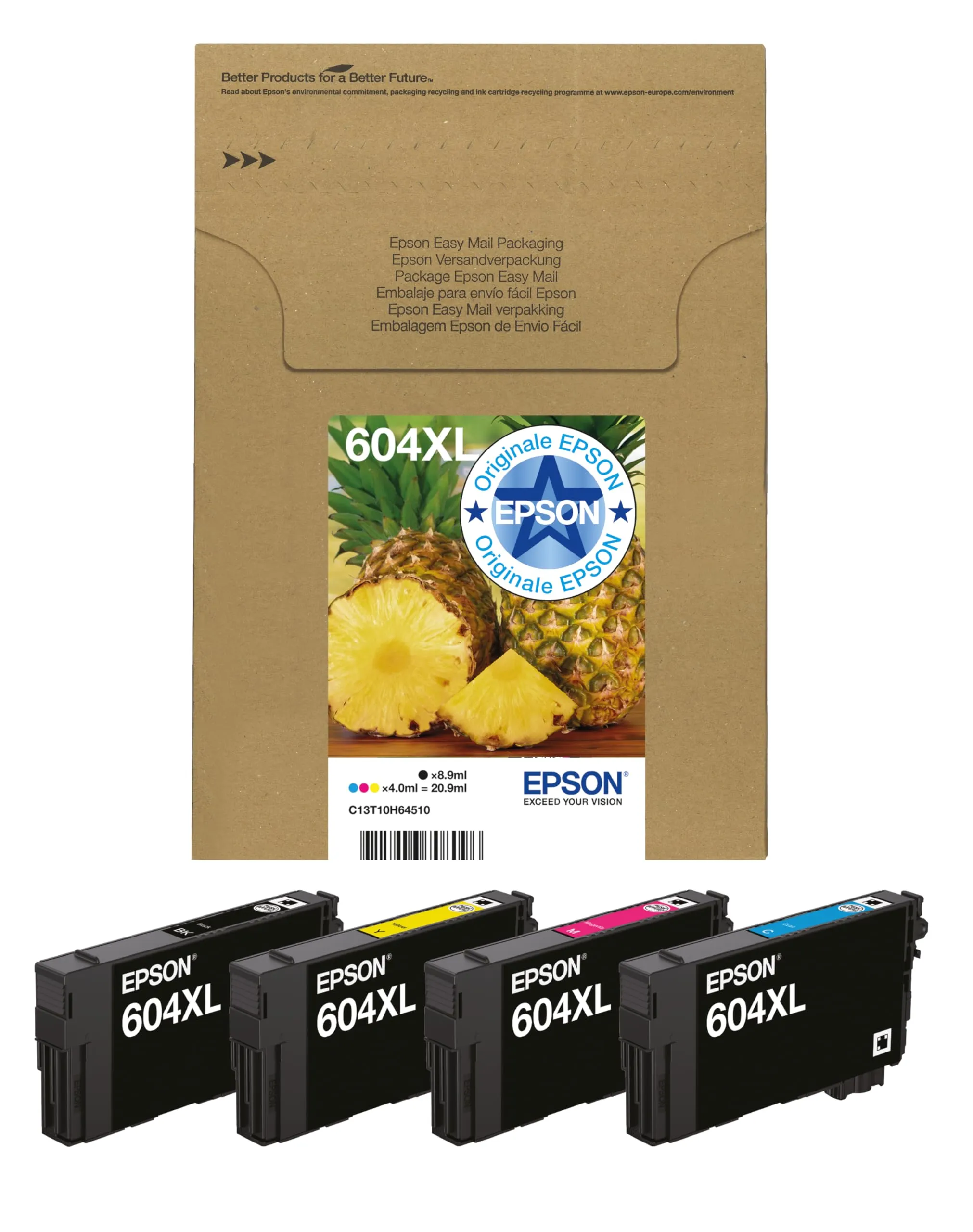 Epson 604XL Serie Ananas Multipack 4 Colori (Nero, Ciano, Magenta, Giallo) - immagine 1