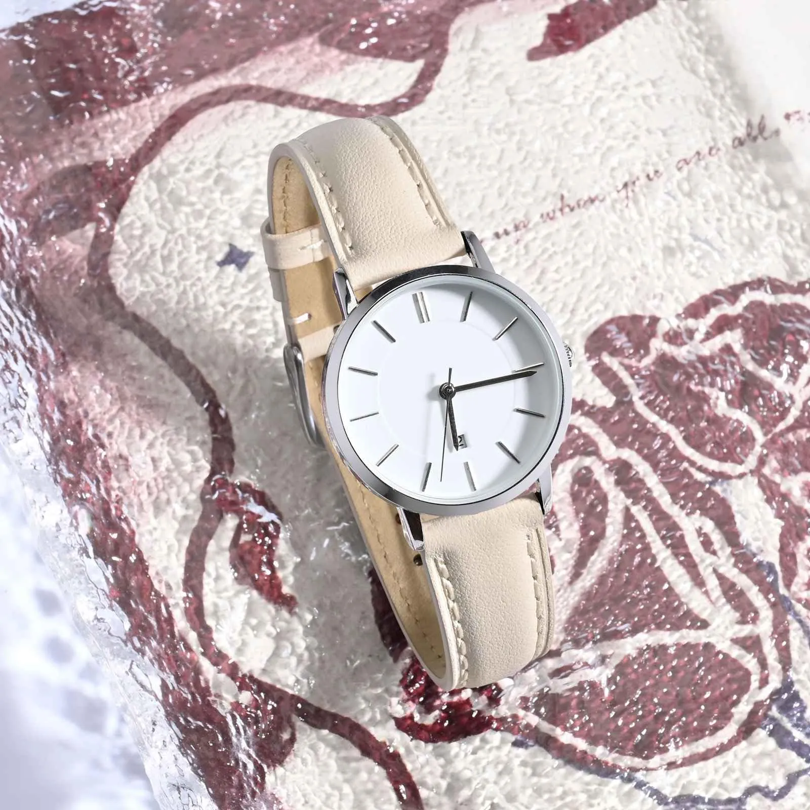ANBEER Cinturino in Vera Pelle 20mm a Sgancio Rapido, Beige con Fibbia Argentata - immagine 5
