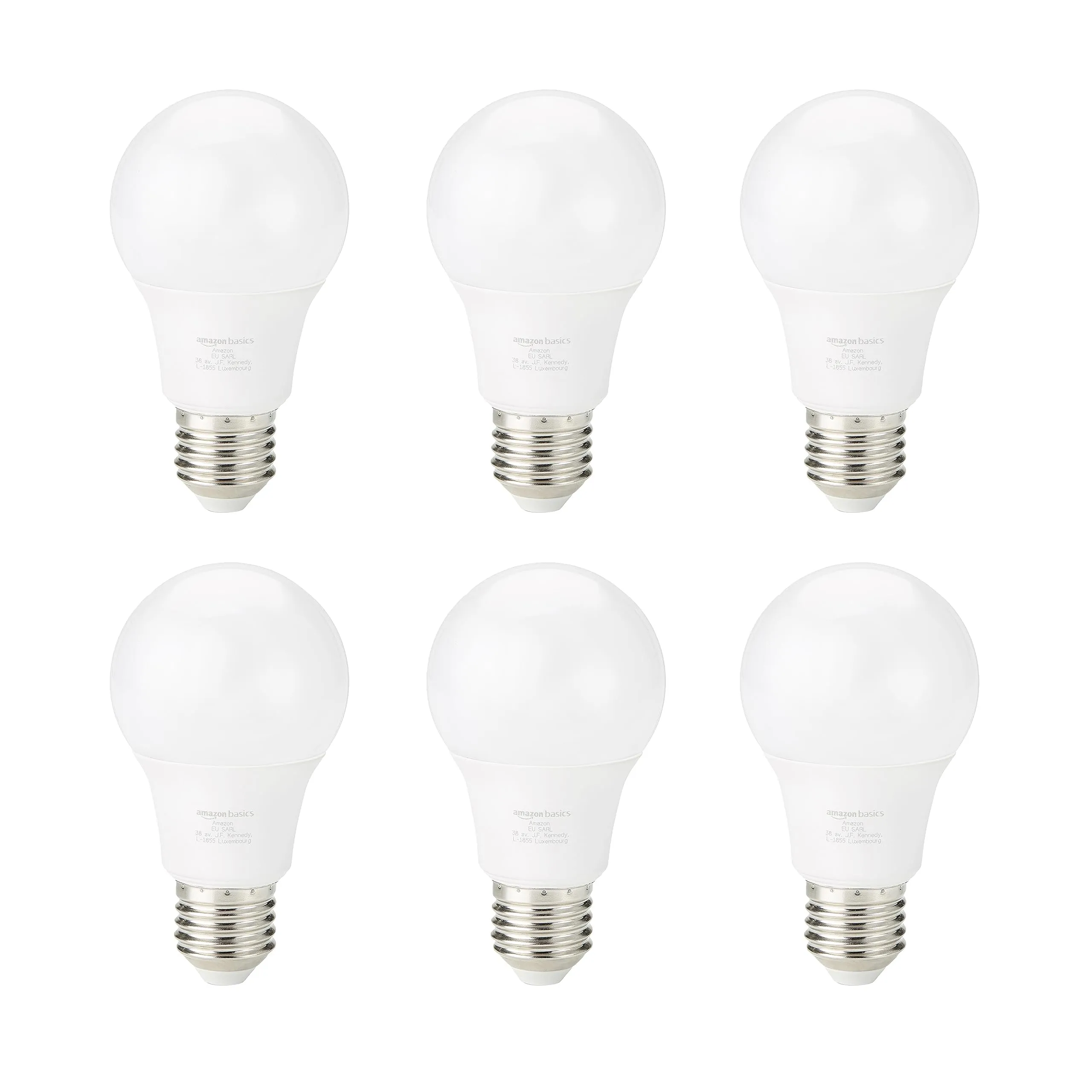 Amazon Basics Lampadine Edison a LED E27, 8W (60W), Bianco Freddo, Non Dimmerabile, Confezione da 6 pezzi - immagine 1