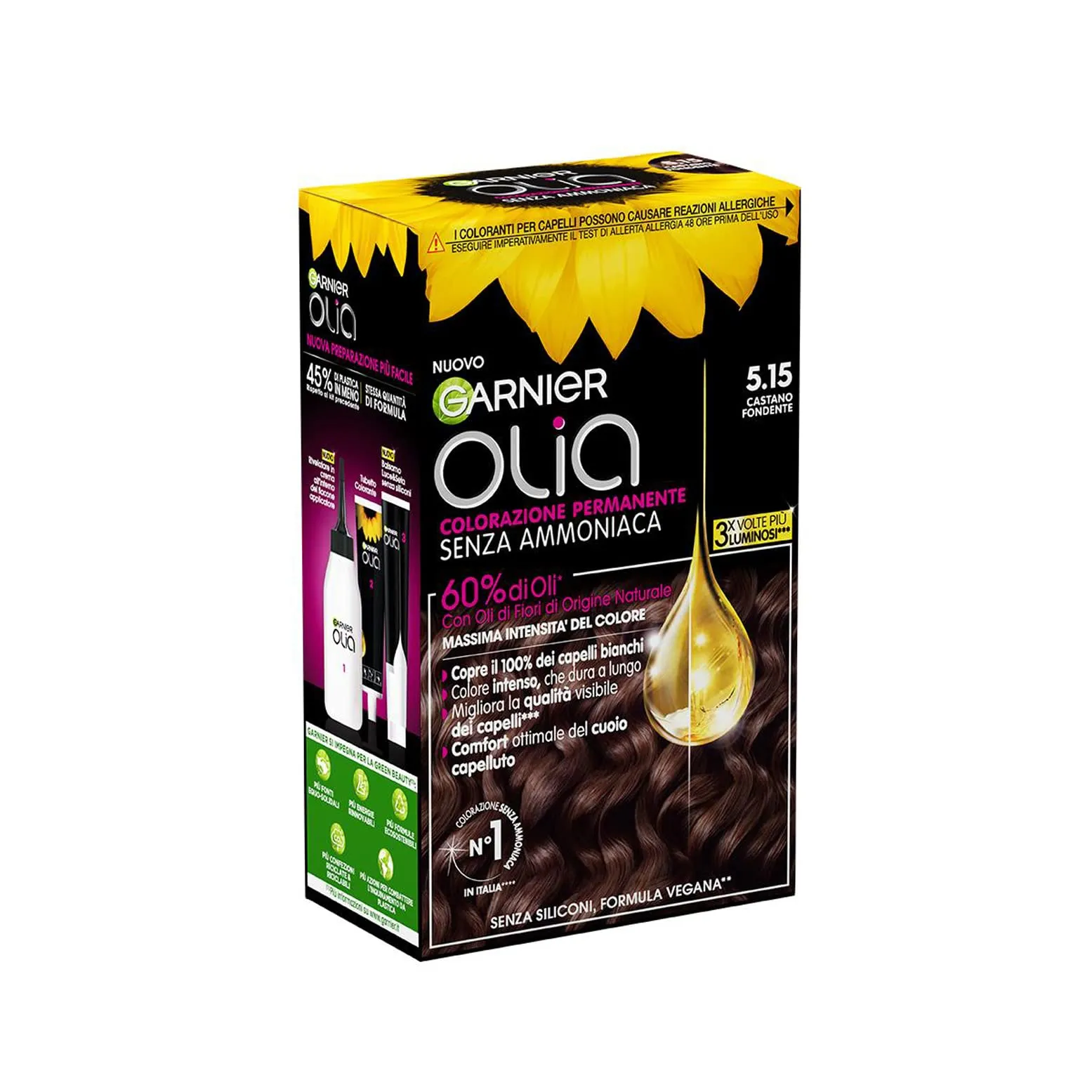 Garnier Olia Colorazione Permanente Senza Ammoniaca, Castano Fondente - immagine 2