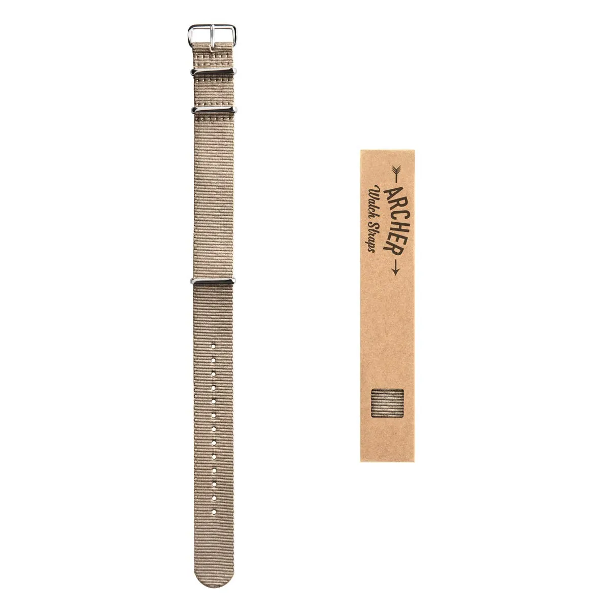 Archer Watch Straps Cinturini NATO in Nylon Classici, Cachi, 22mm - immagine 6