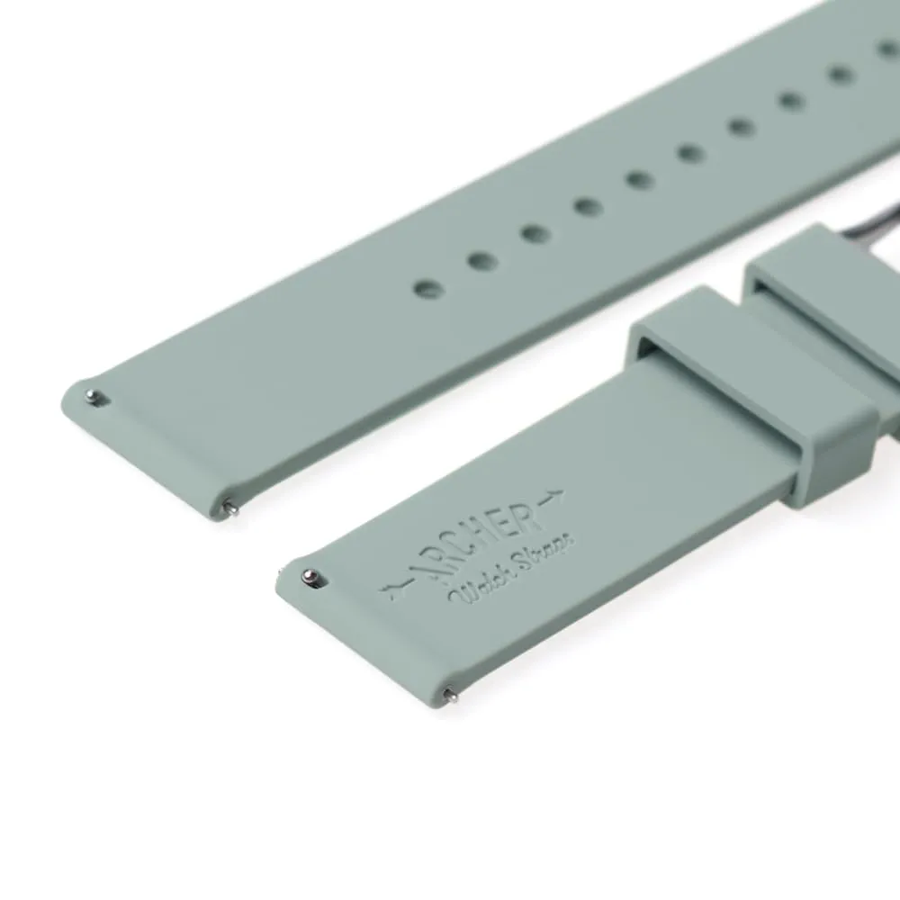 Archer Watch Straps Cinturino in silicone a sgancio rapido, Grigio cadetto, 19mm - immagine 6