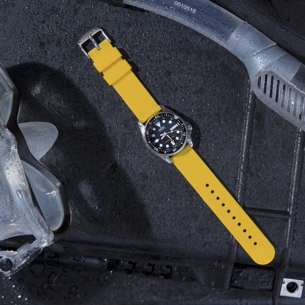 Archer Watch Straps Cinturini a Sgancio Rapido in Silicone Giallo Napoli 18mm - immagine 3