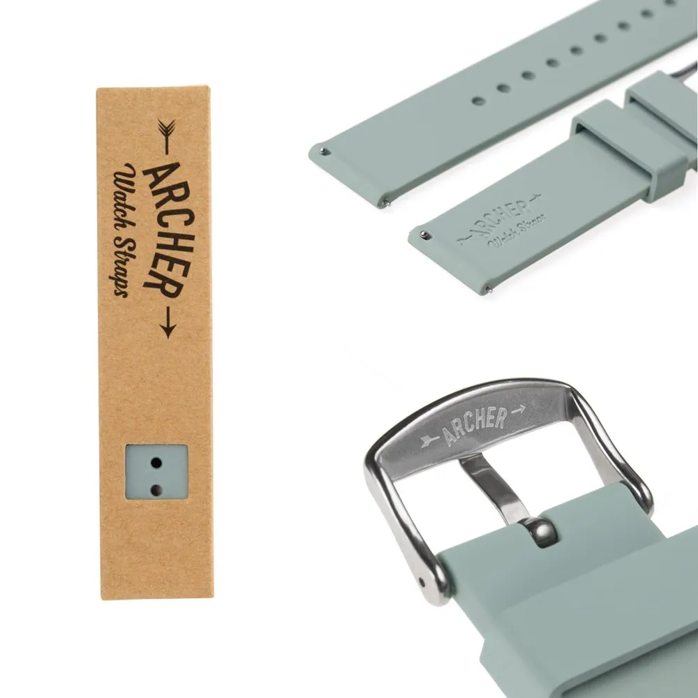 Archer Watch Straps Cinturini a Sgancio Rapido in Silicone, Grigio Cadetto, 22mm - immagine 6