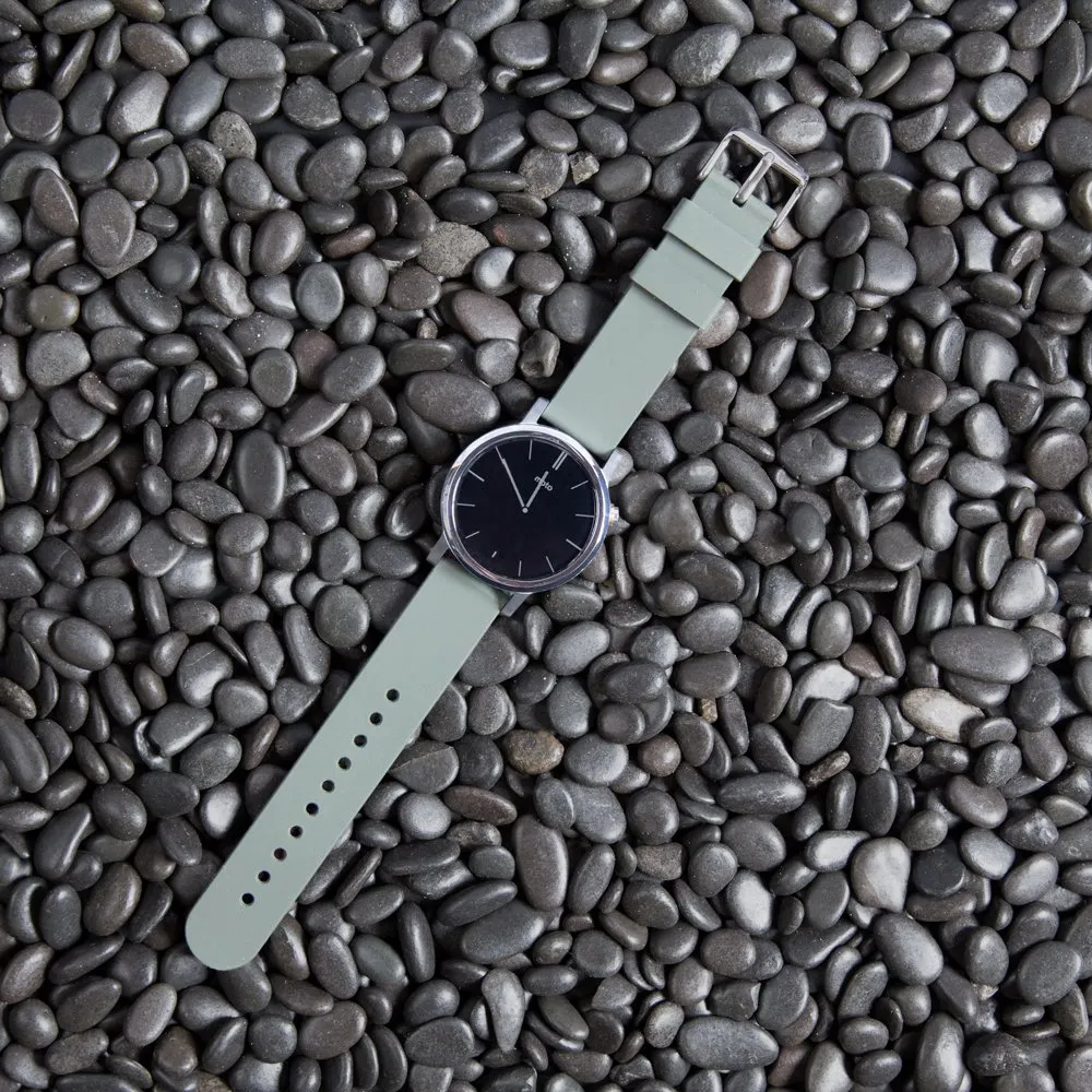 Archer Watch Straps Cinturini a Sgancio Rapido in Silicone, Grigio Cadetto, 16mm - immagine 3